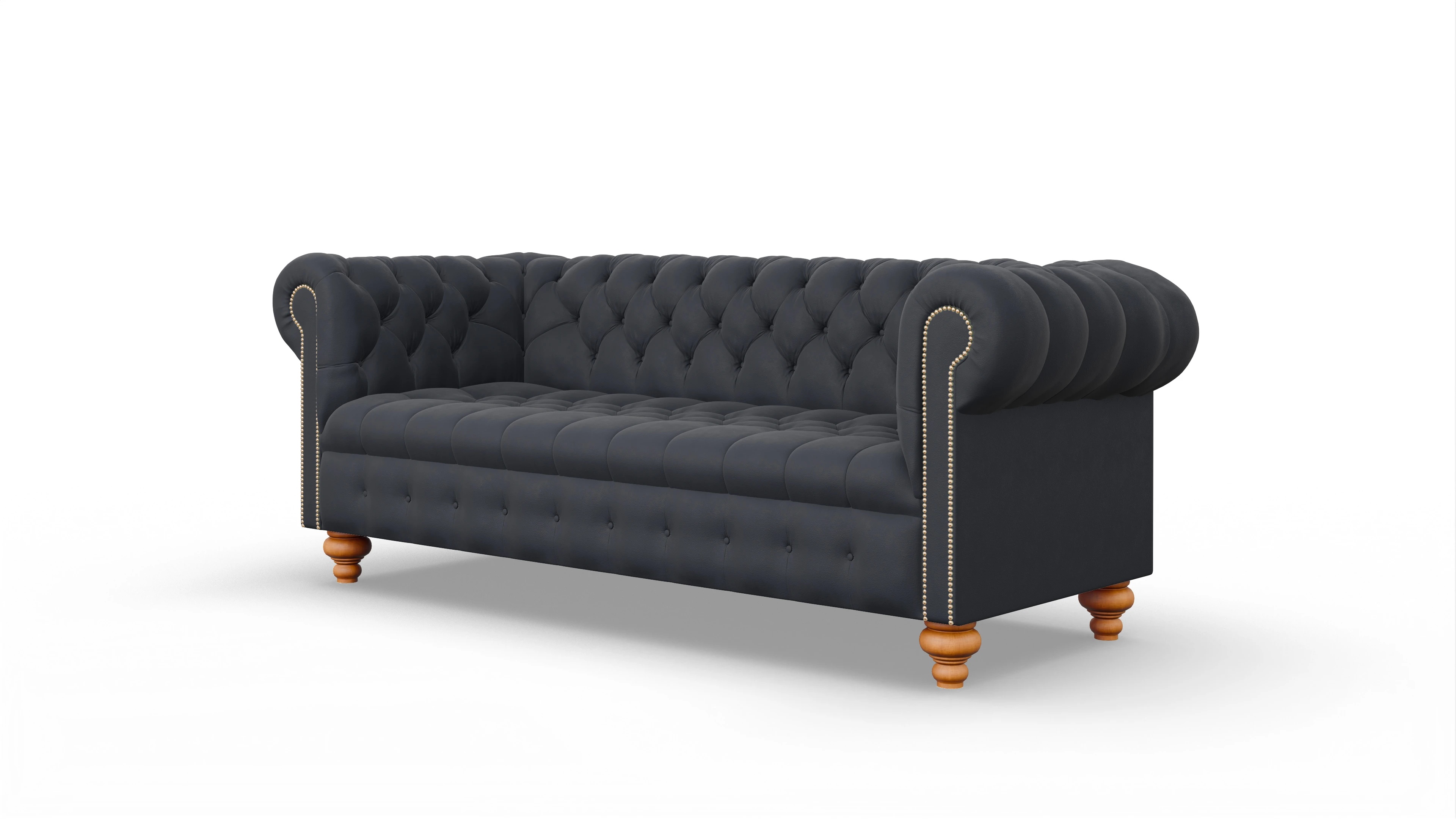 Victorian Chesterfield Sofa Liberty Ansicht des Produktes Liberty 3,5-Sitzer in Leder blau