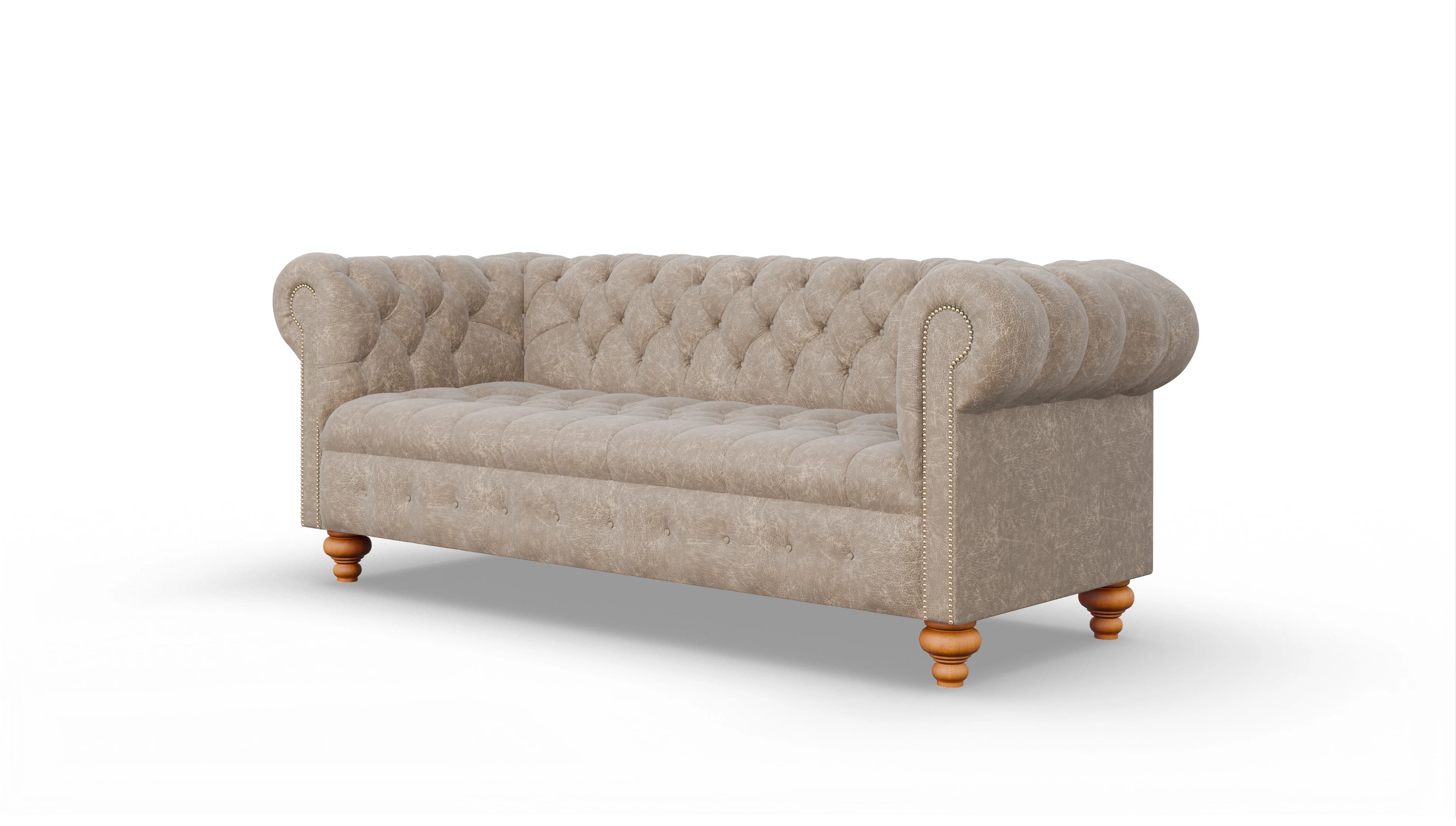 Victorian Chesterfield Sofa Liberty Ansicht des Produktes Liberty 3,5-Sitzer in Leder beige