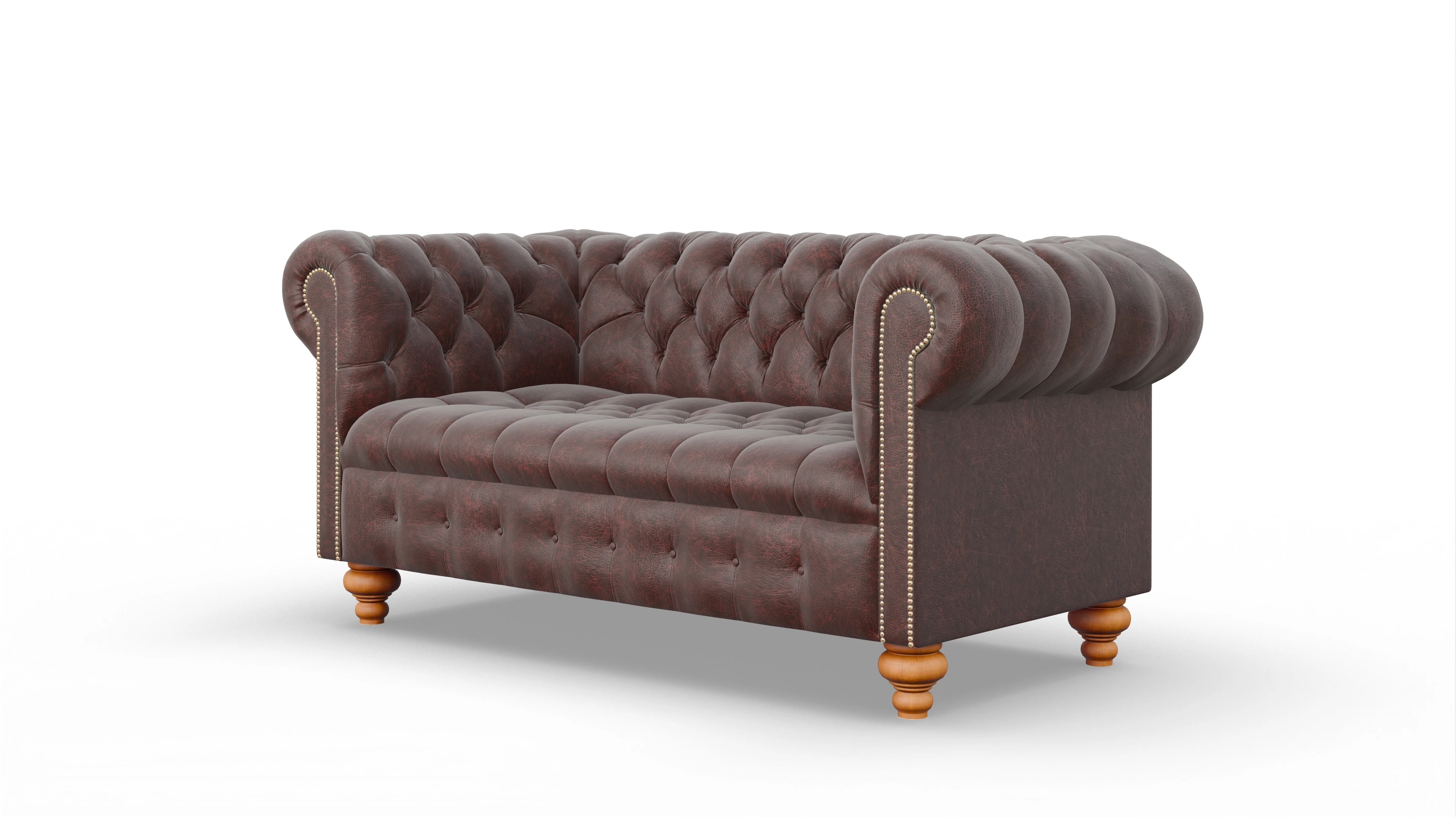 Victorian Chesterfield Sofa Liberty Ansicht des Produktes Liberty 2,5-Sitzer in Leder rot