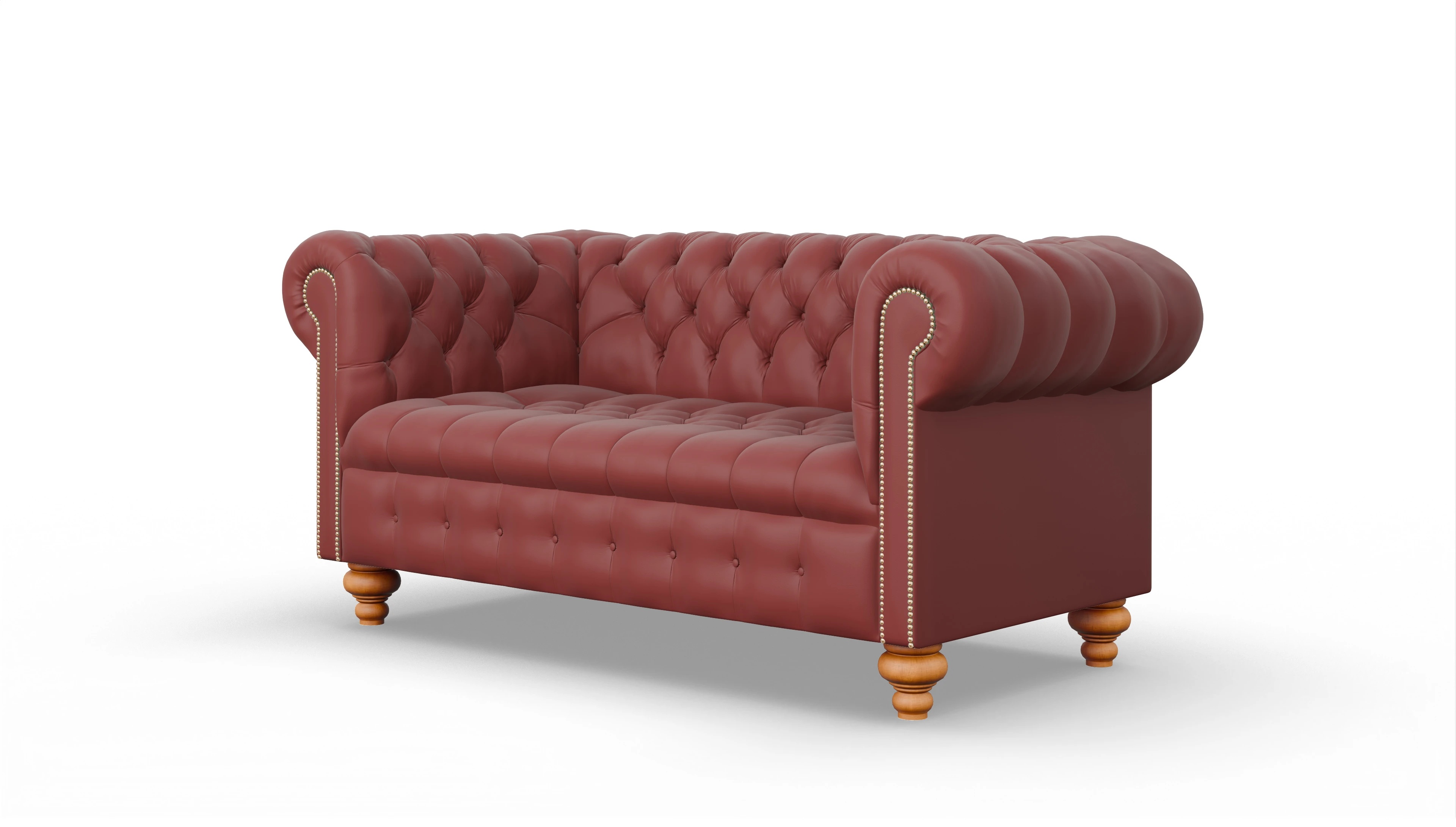 Victorian Chesterfield Sofa Liberty Ansicht des Produktes Liberty 2,5-Sitzer in Leder rot