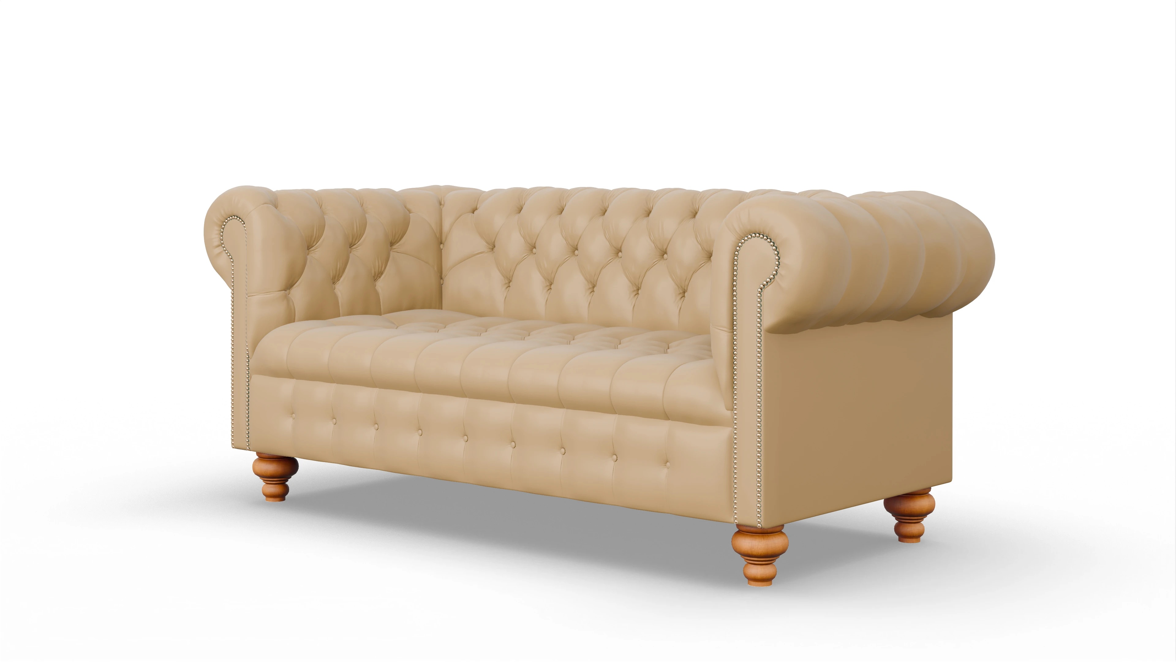 Victorian Chesterfield Sofa Liberty Ansicht des Produktes Liberty 3-Sitzer in Leder beige