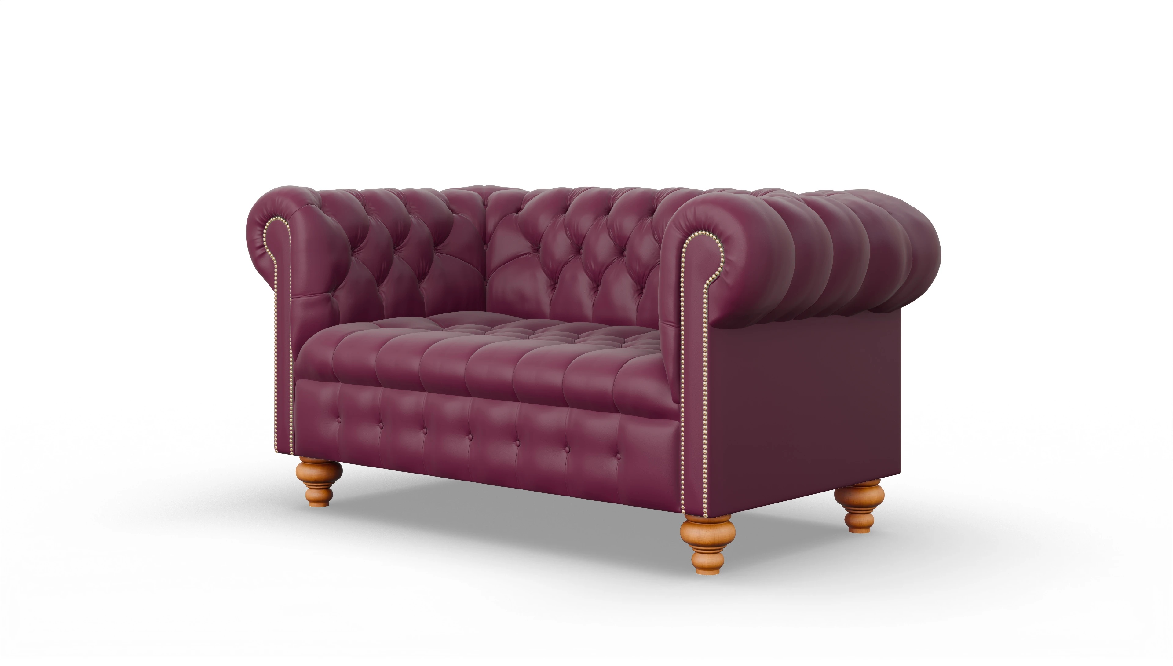 Victorian Chesterfield Sofa Liberty Ansicht des Produktes Liberty 2-Sitzer in Leder rot