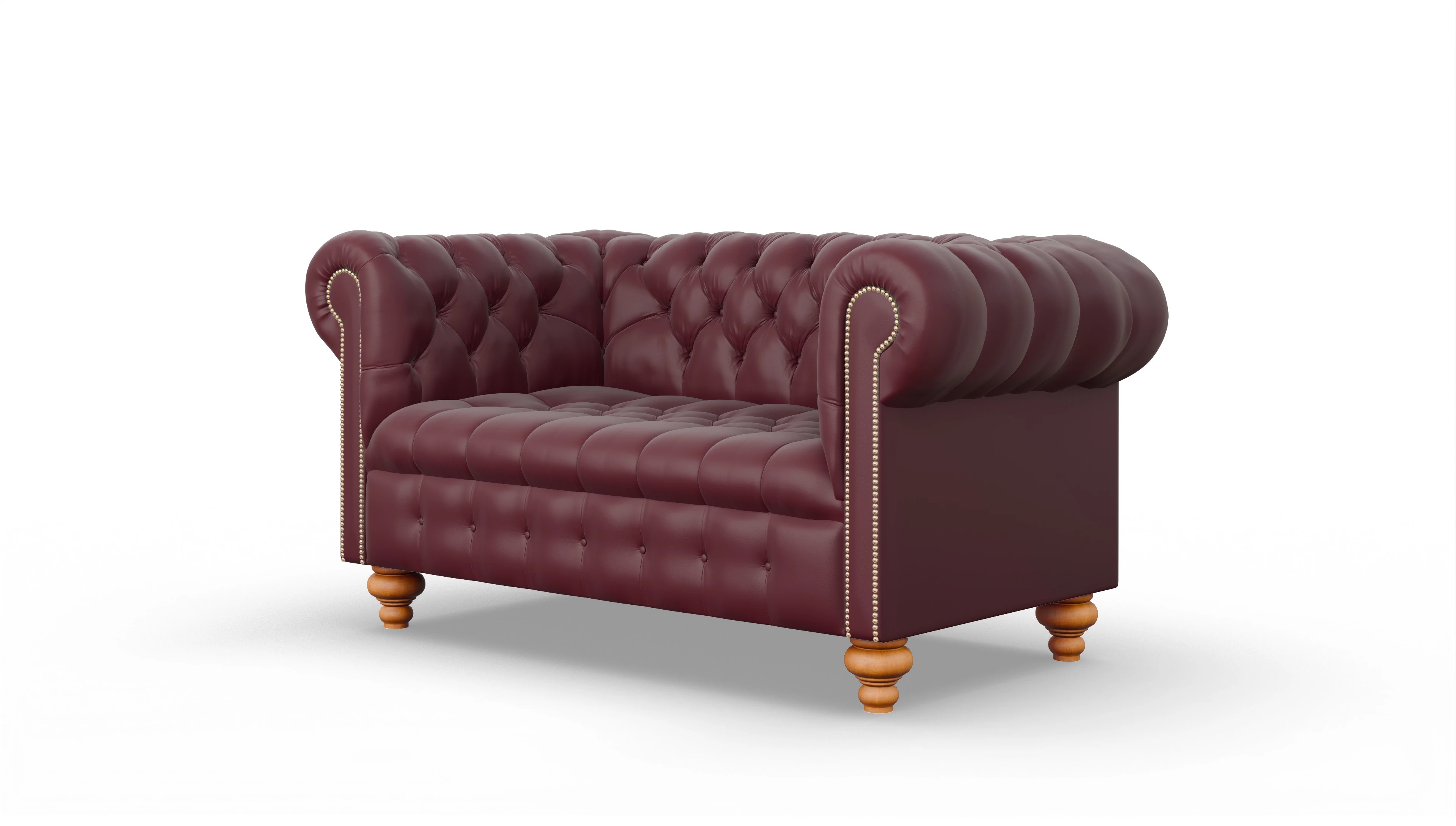 Victorian Chesterfield Sofa Liberty Ansicht des Produktes Liberty 2-Sitzer in Leder rot