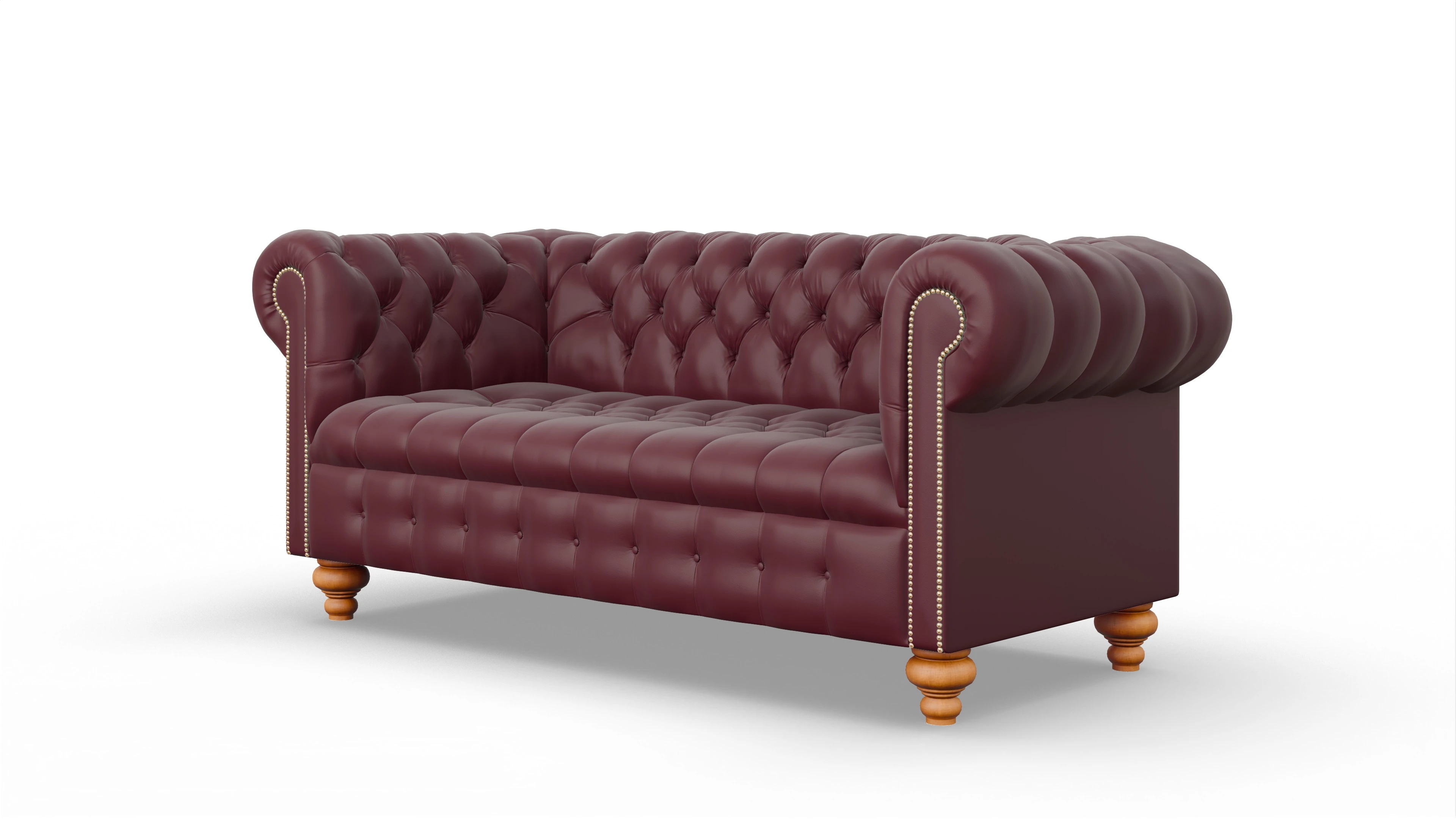 Victorian Chesterfield Sofa Liberty Ansicht des Produktes Liberty 3-Sitzer in Leder rot