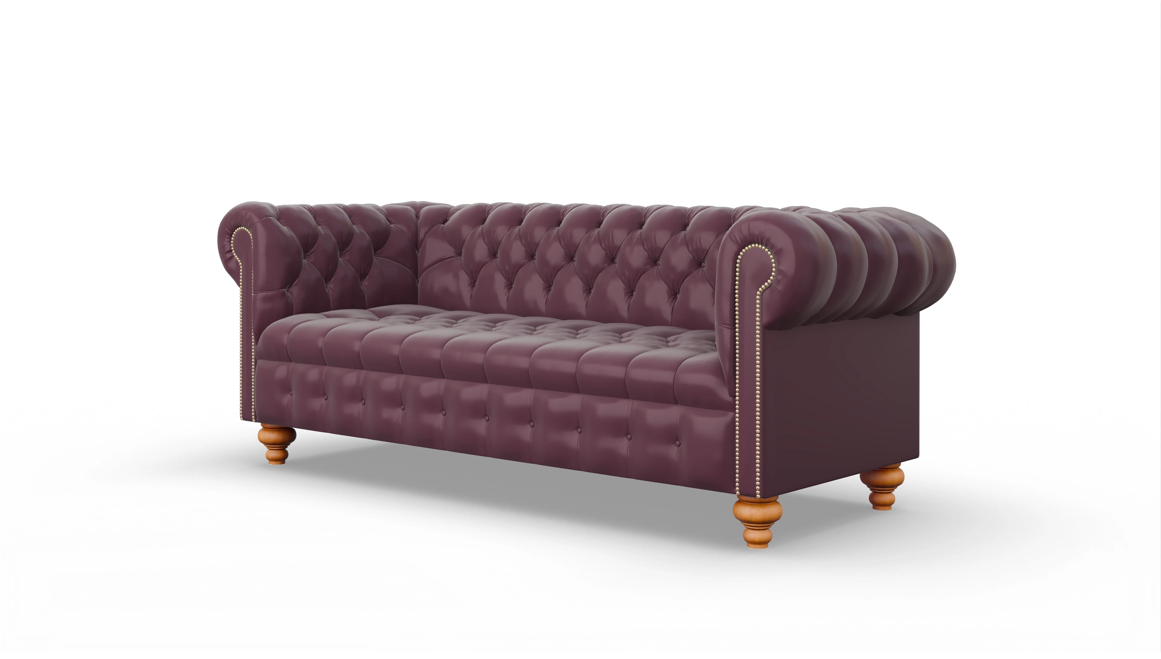Victorian Chesterfield Sofa Liberty Ansicht des Produktes Liberty 3,5-Sitzer in Leder rot