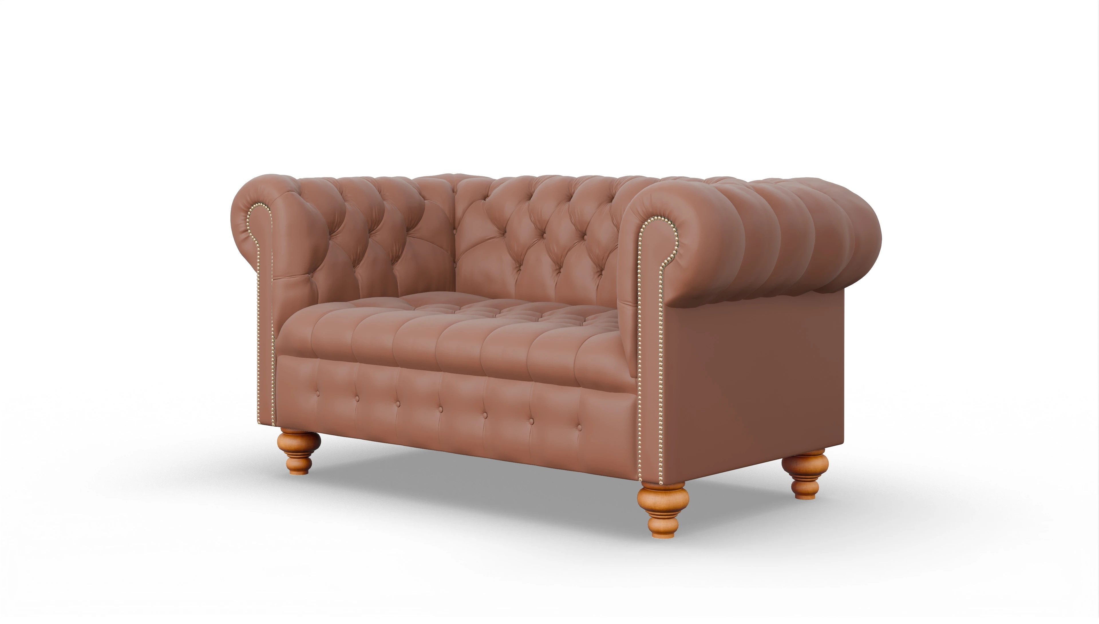 Victorian Chesterfield Sofa Liberty Ansicht des Produktes Liberty 2-Sitzer in Leder braun