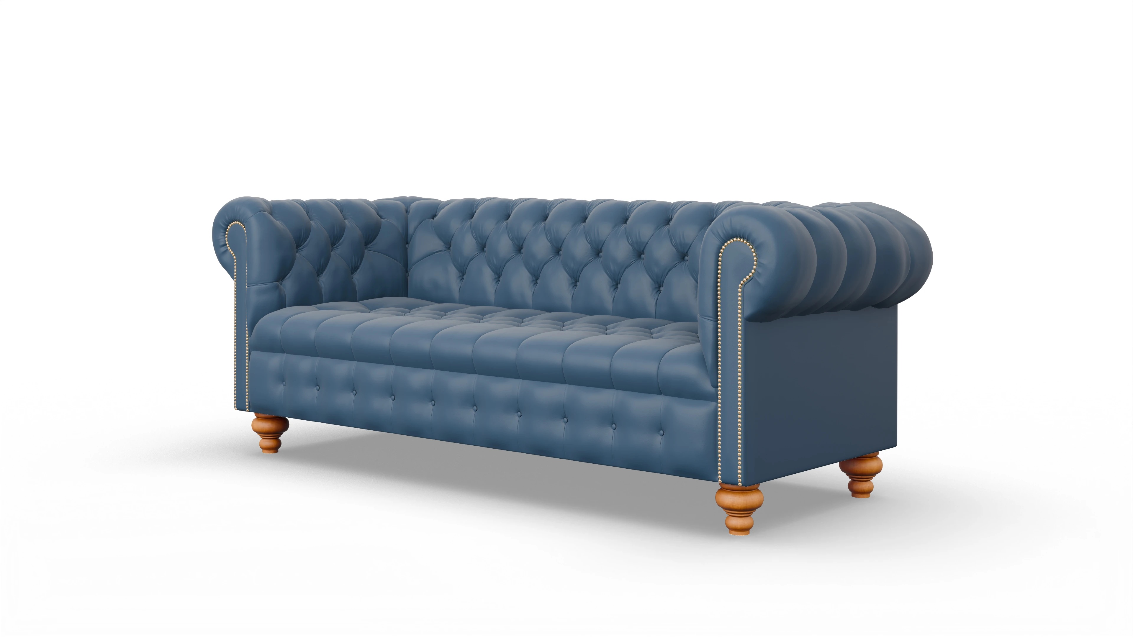 Victorian Chesterfield Sofa Liberty Ansicht des Produktes Liberty 3,5-Sitzer in Leder blau