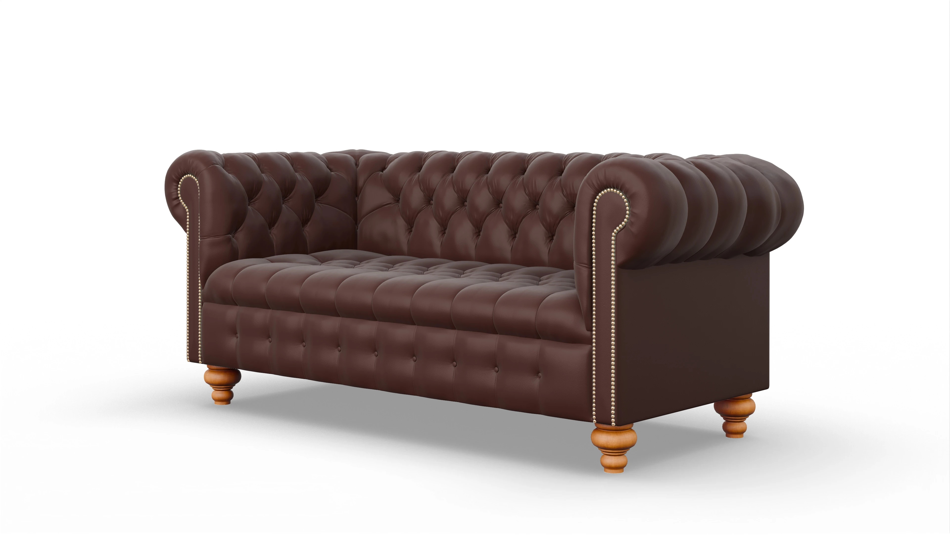 Victorian Chesterfield Sofa Liberty Ansicht des Produktes Liberty 3-Sitzer in Leder braun