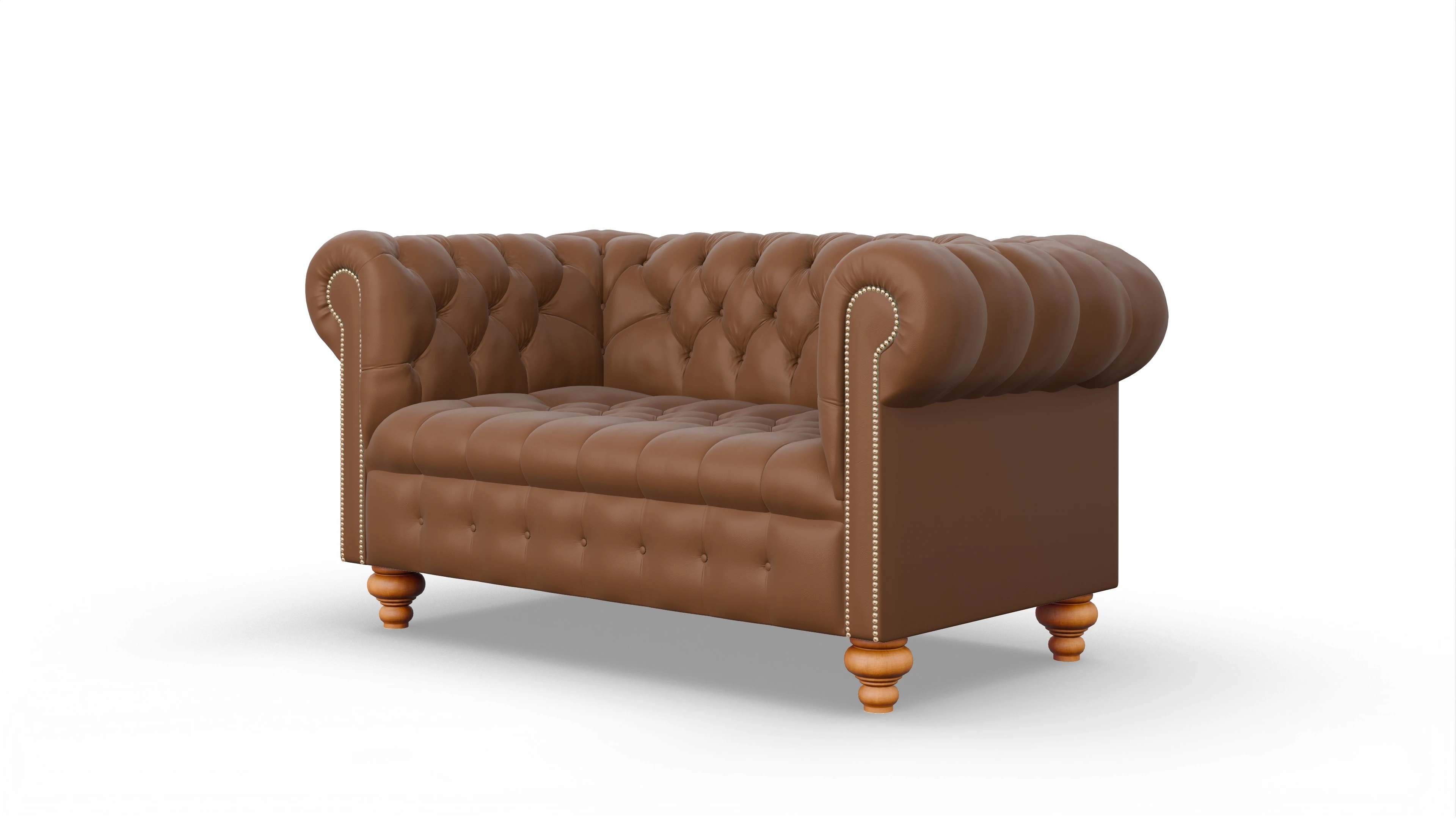 Victorian Chesterfield Sofa Liberty Ansicht des Produktes Liberty 2-Sitzer in Leder braun