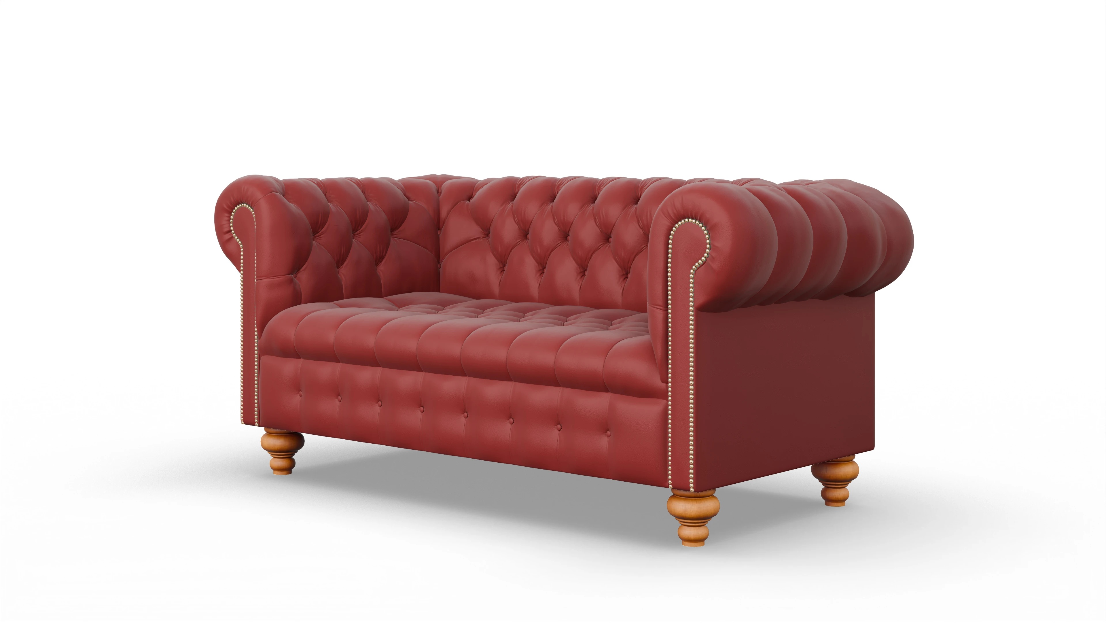 Victorian Chesterfield Sofa Liberty Ansicht des Produktes Liberty 2,5-Sitzer in Leder rot