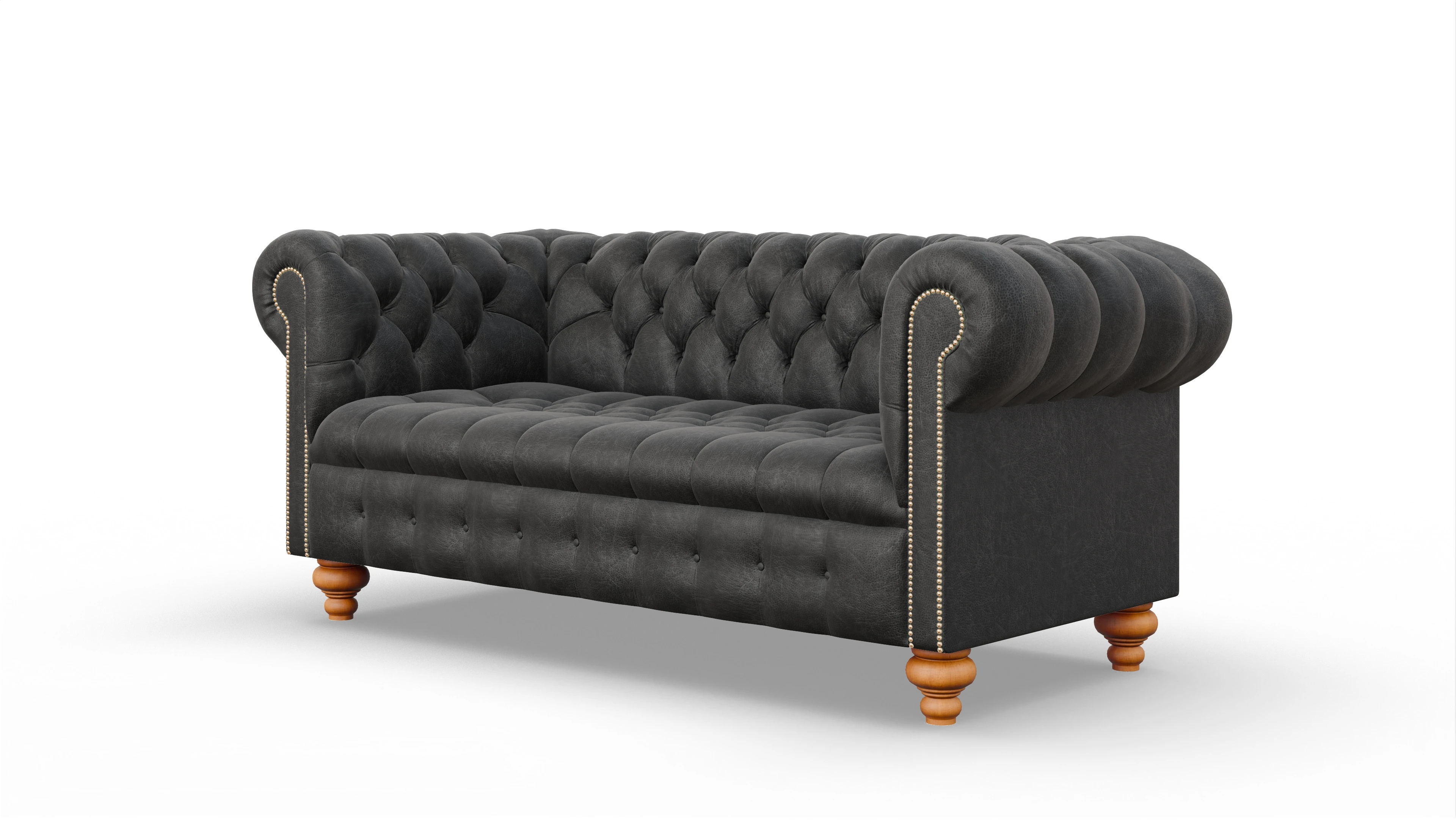 Victorian Chesterfield Sofa Liberty Ansicht des Produktes Liberty 3-Sitzer in Leder schwarz