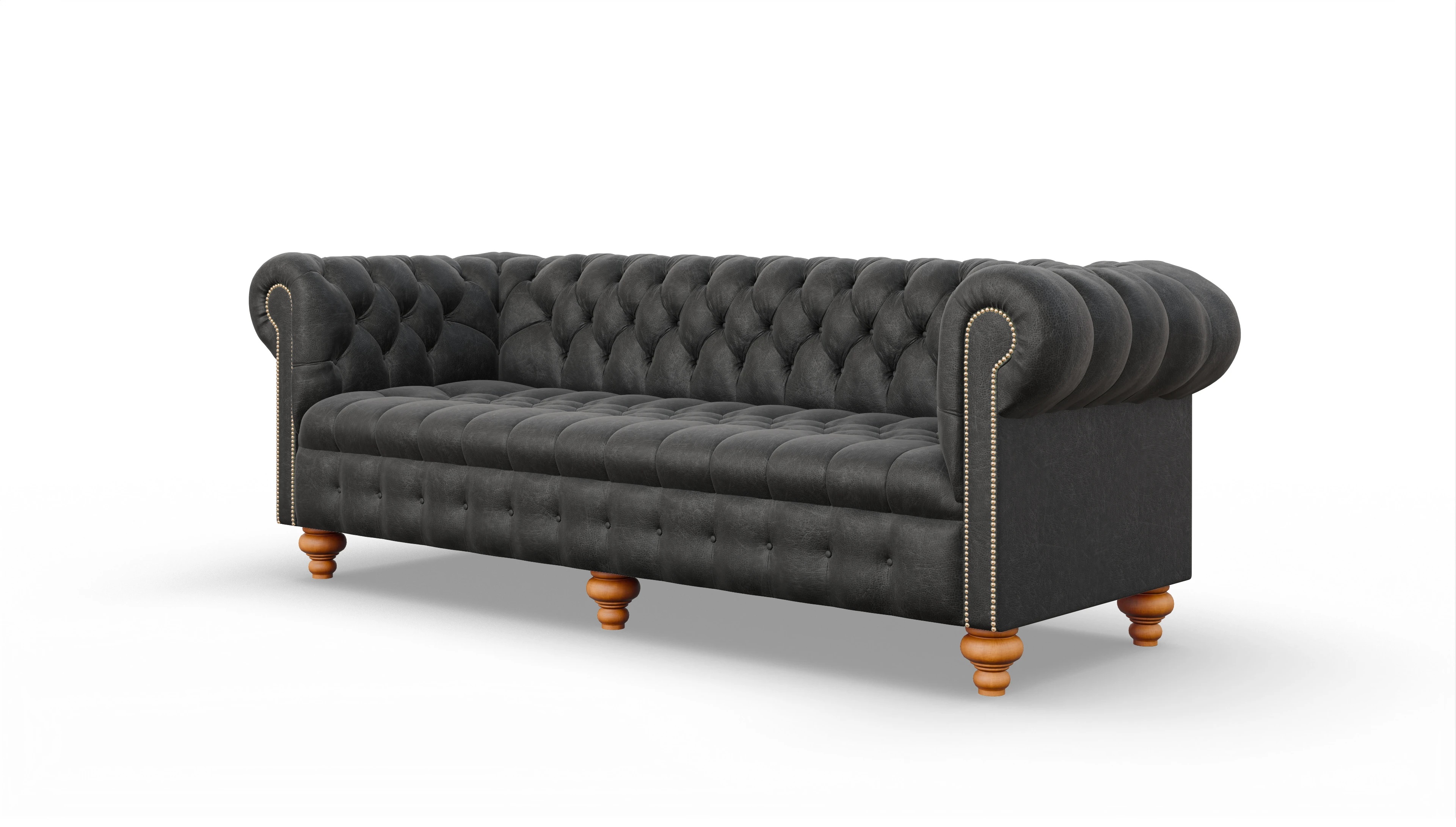 Victorian Chesterfield Sofa Liberty Ansicht des Produktes Liberty 4-Sitzer in Leder schwarz