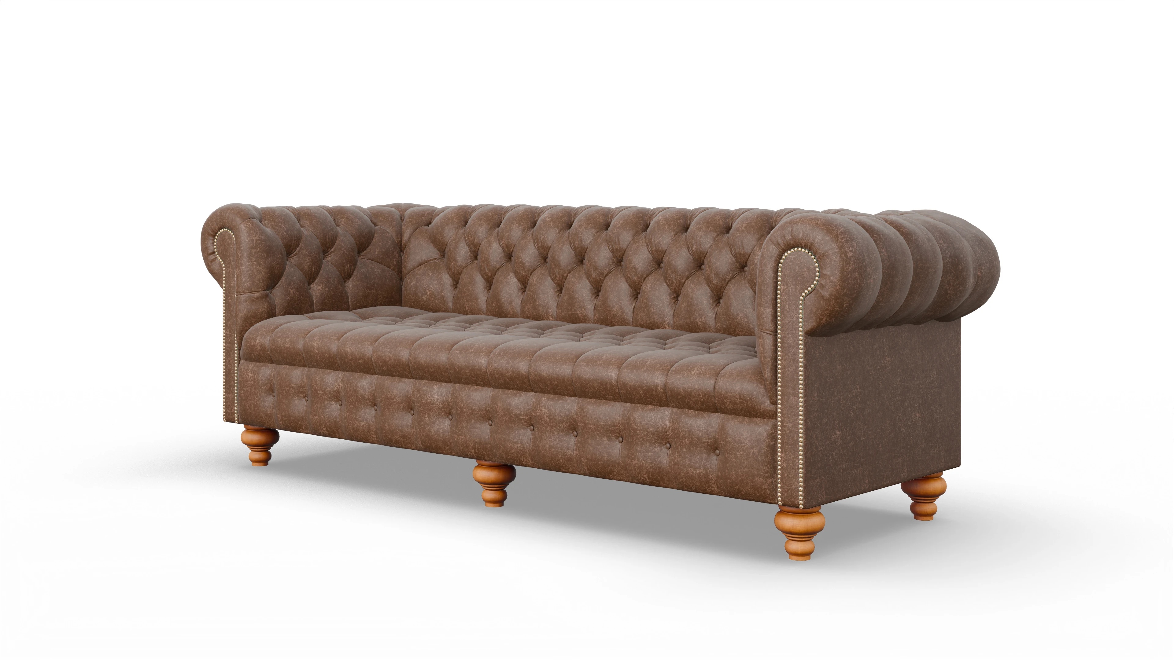 Victorian Chesterfield Sofa Liberty Ansicht des Produktes Liberty 4-Sitzer in Leder braun