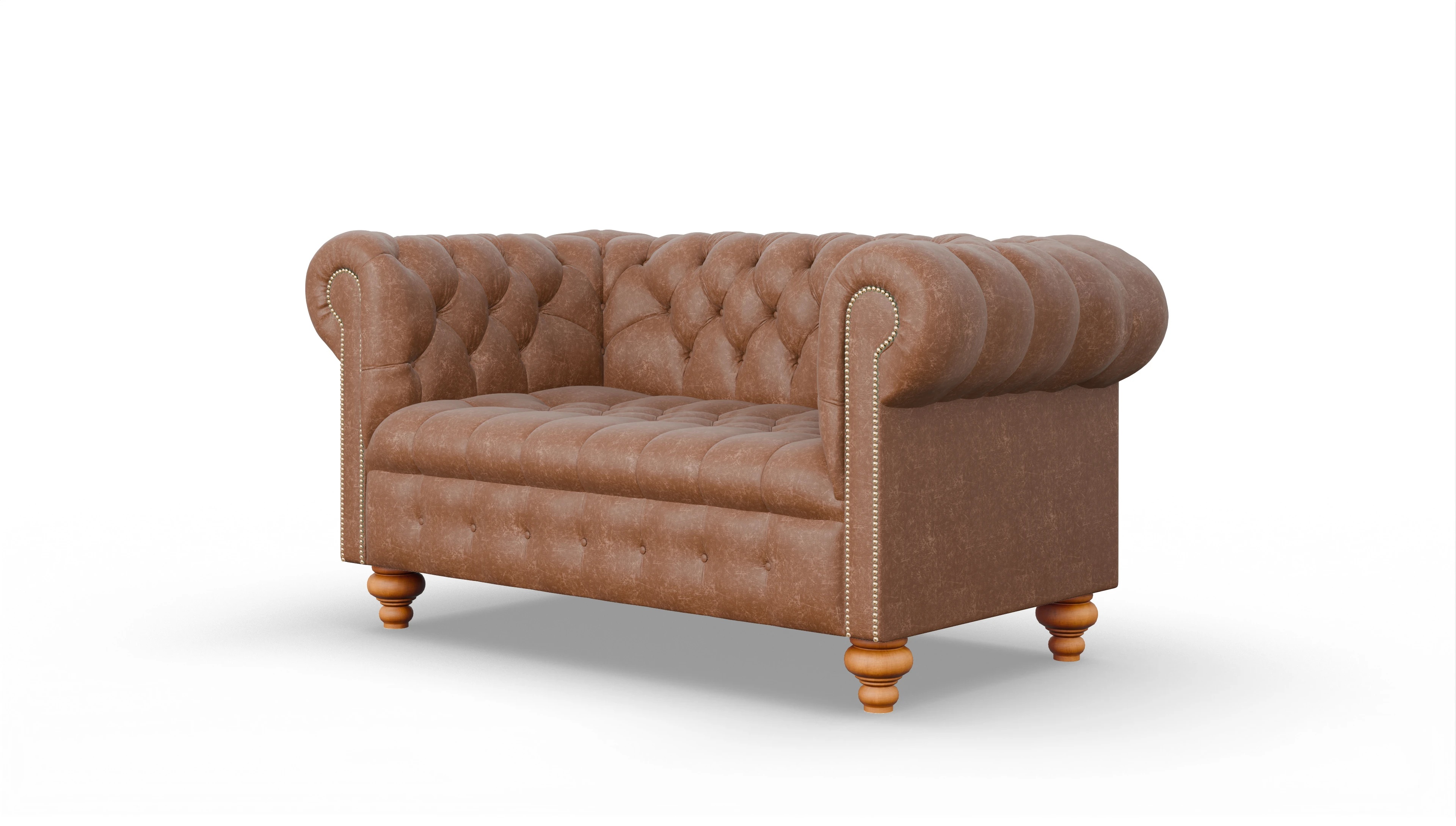 Victorian Chesterfield Sofa Liberty Ansicht des Produktes Liberty 2-Sitzer in Leder braun
