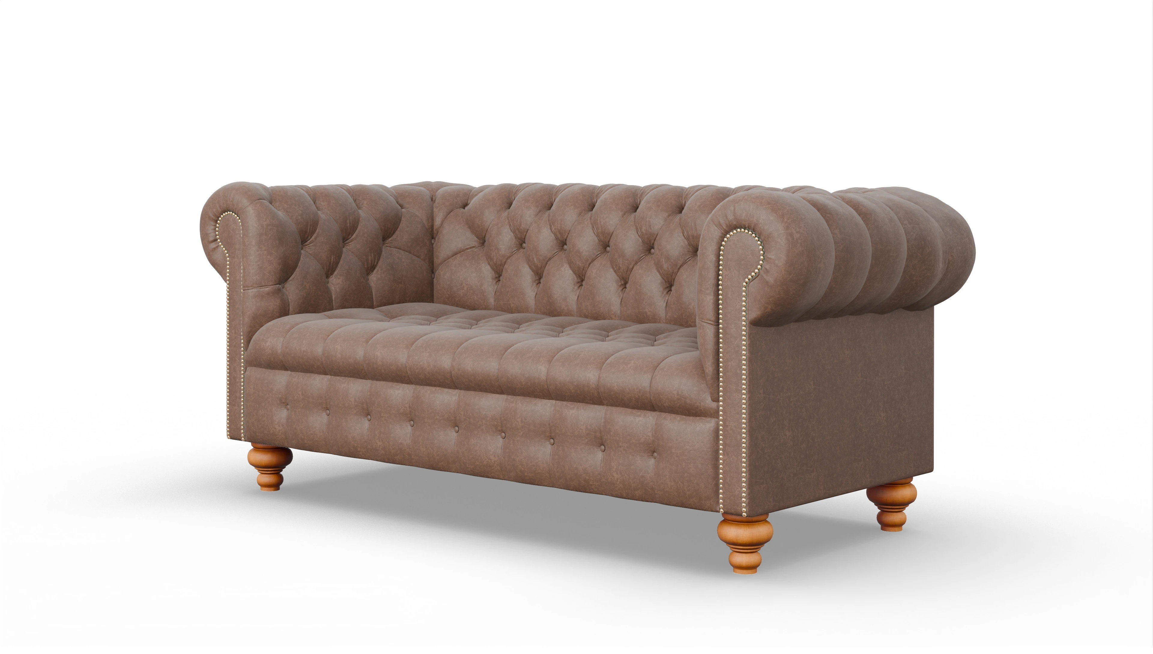 Victorian Chesterfield Sofa Liberty Ansicht des Produktes Liberty 3-Sitzer in Leder braun