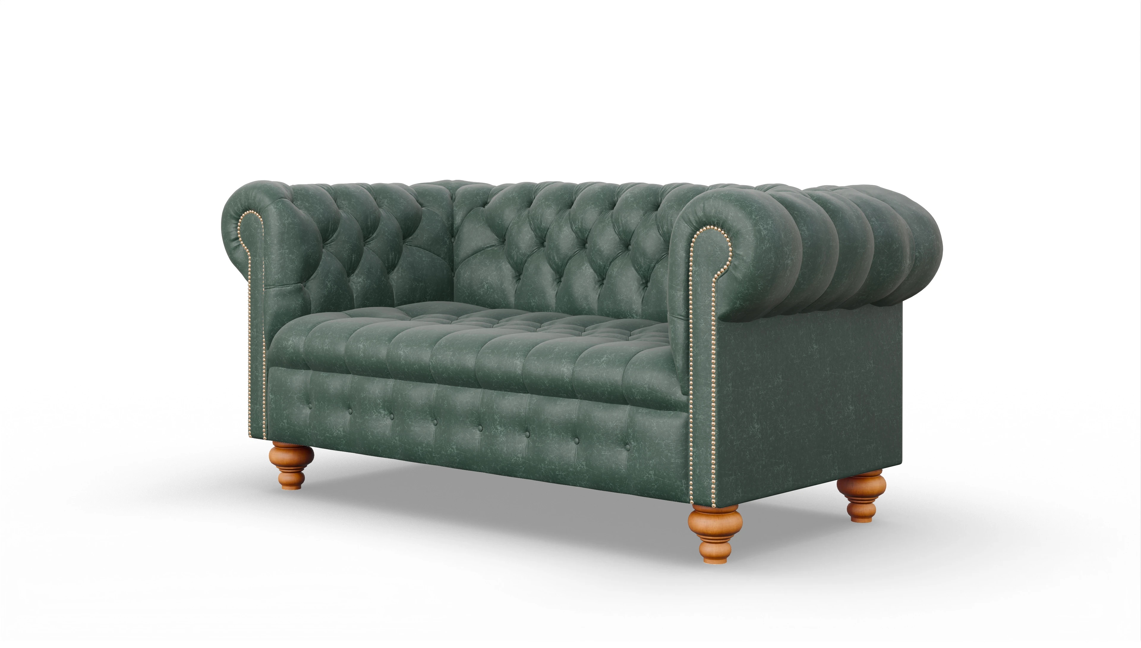 Victorian Chesterfield Sofa Liberty Ansicht des Produktes Liberty 2,5-Sitzer in Leder grün