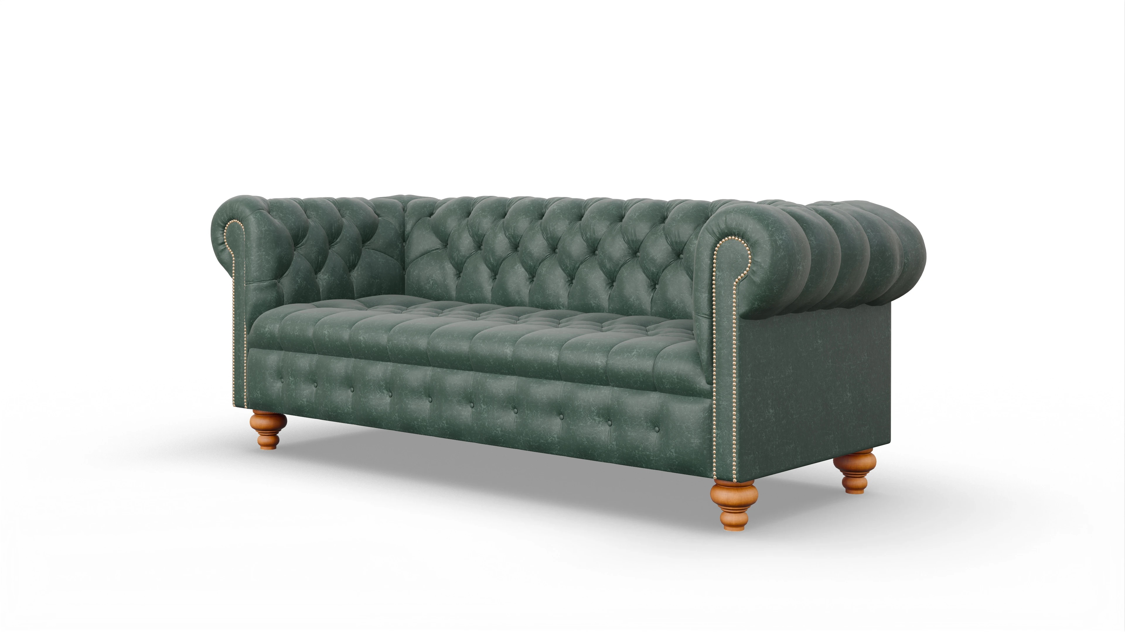 Victorian Chesterfield Sofa Liberty Ansicht des Produktes Liberty 3,5-Sitzer in Leder grün