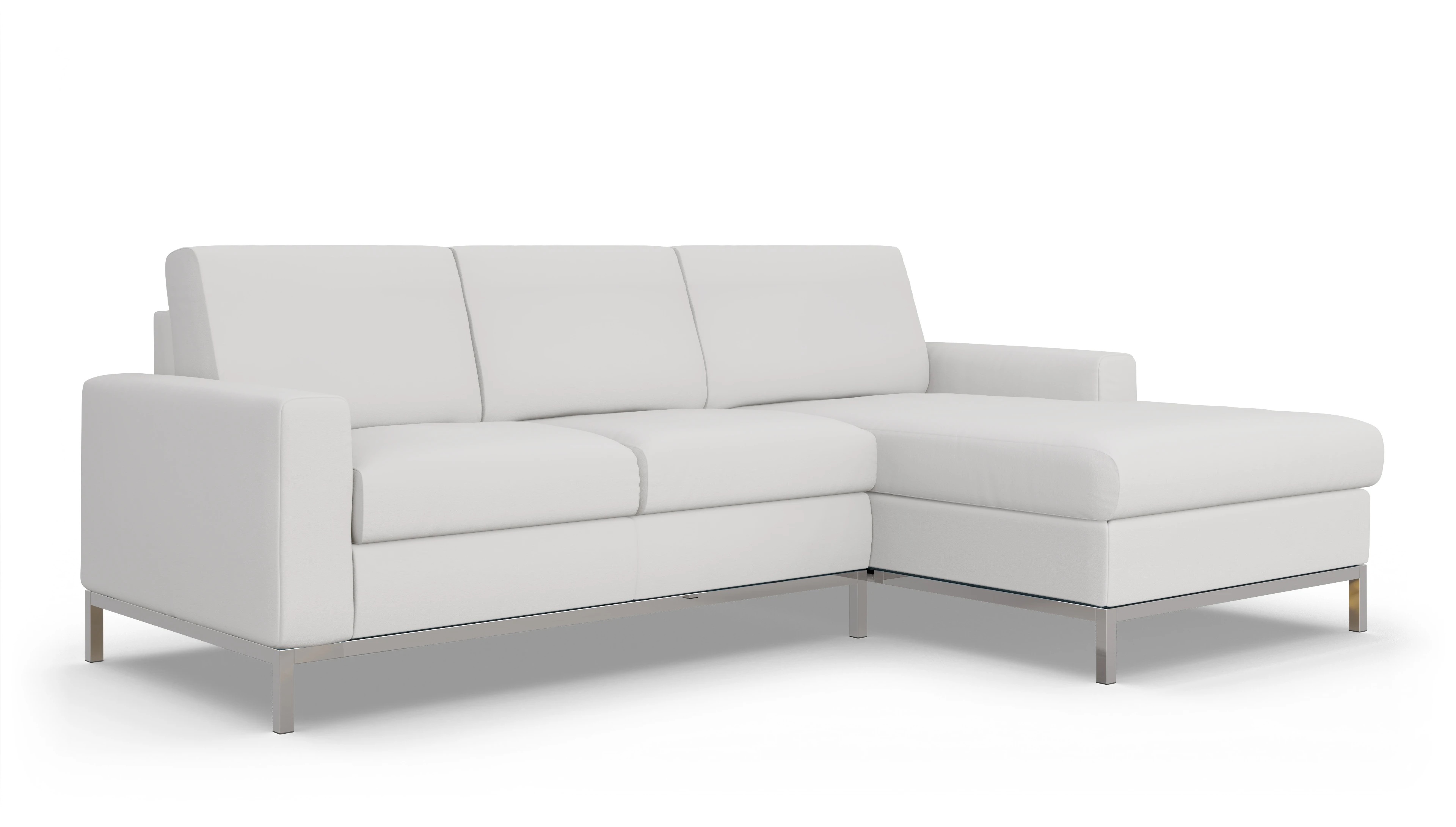 Ansicht des Produktes Paglia Sofa mit Rec rechts in Leder weiß