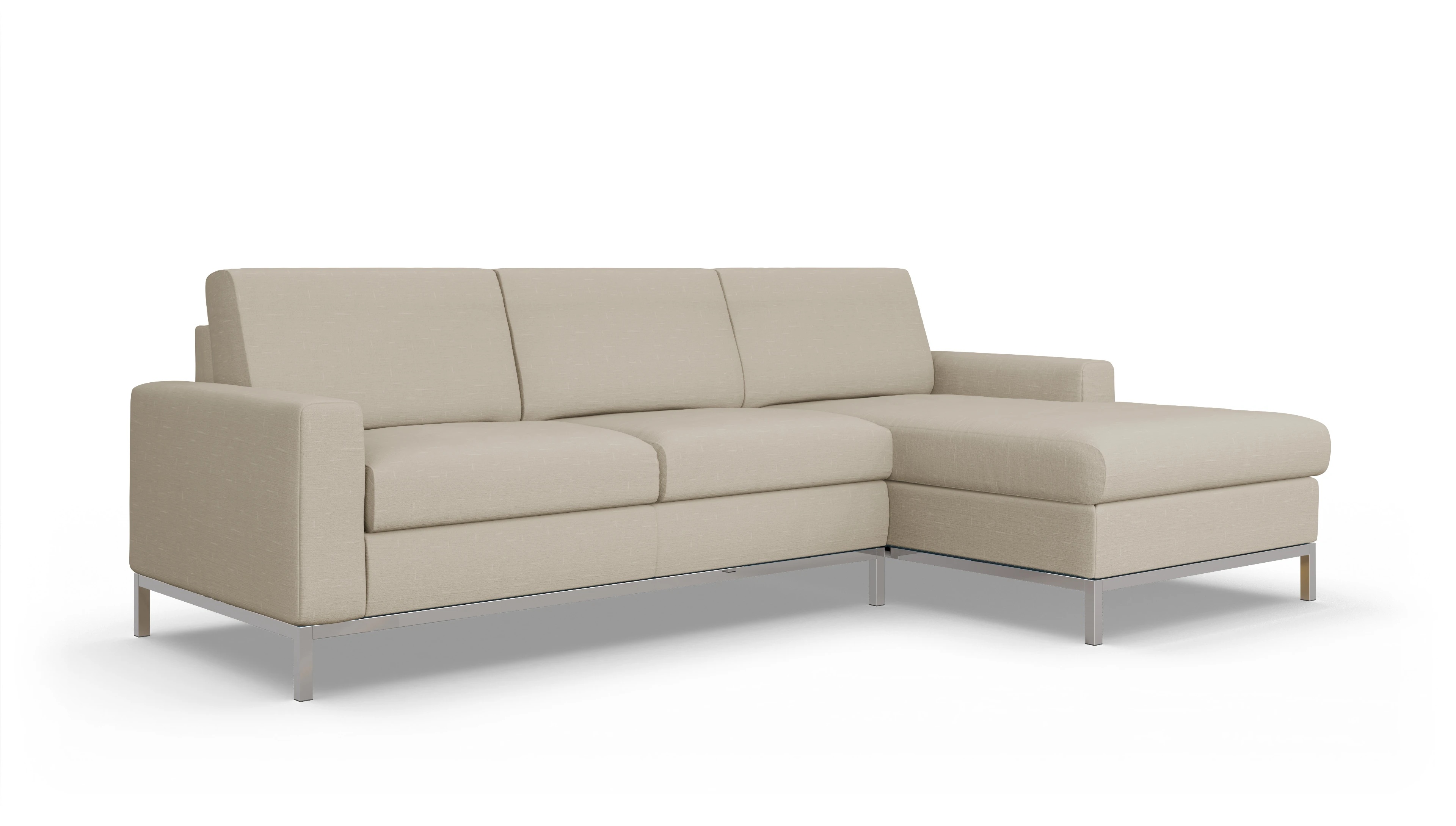 Ansicht des Produktes Paglia Sofa mit Rec rechts in Stoff beige