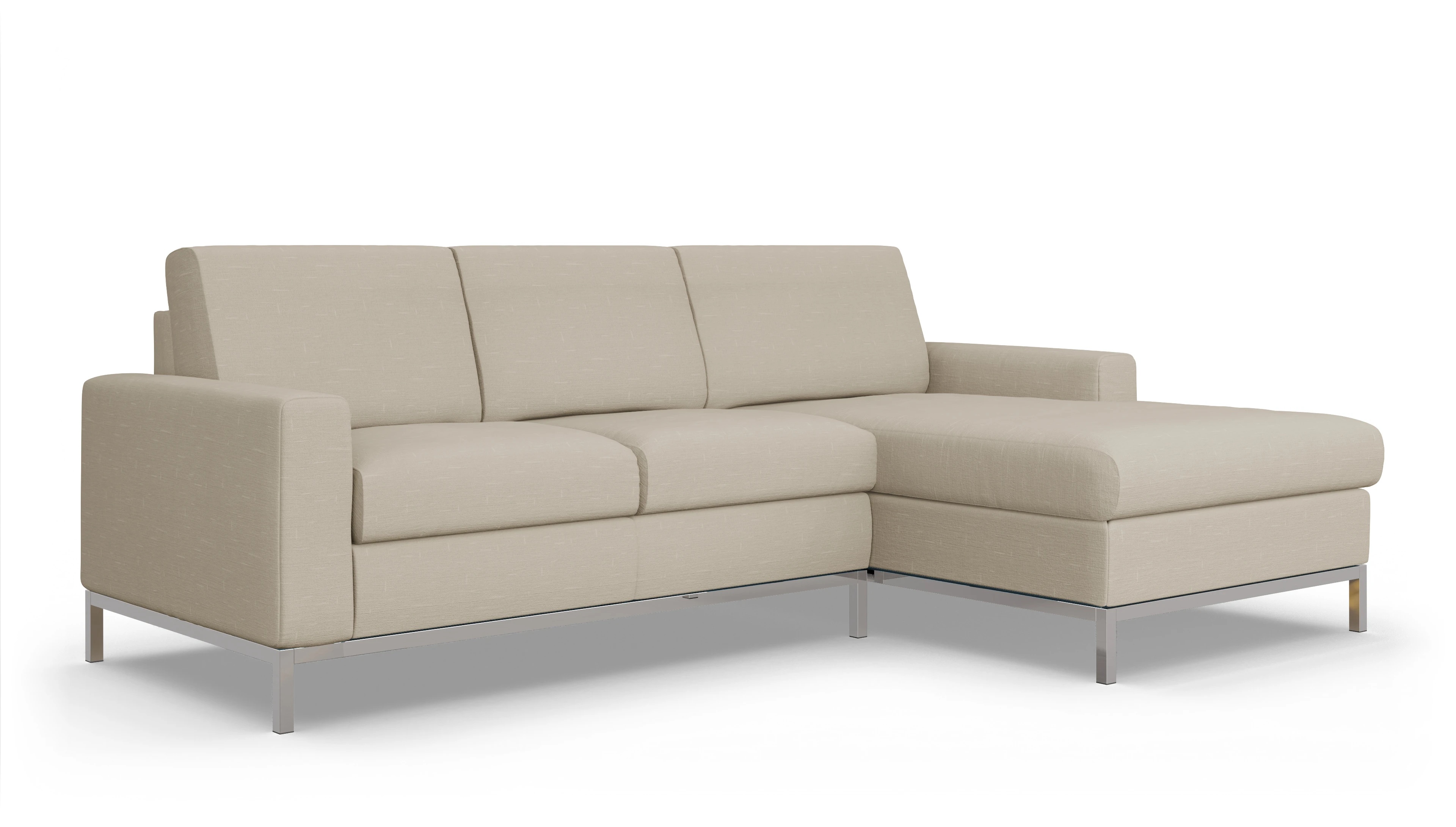 Ansicht des Produktes Paglia Sofa mit Rec rechts in Stoff beige
