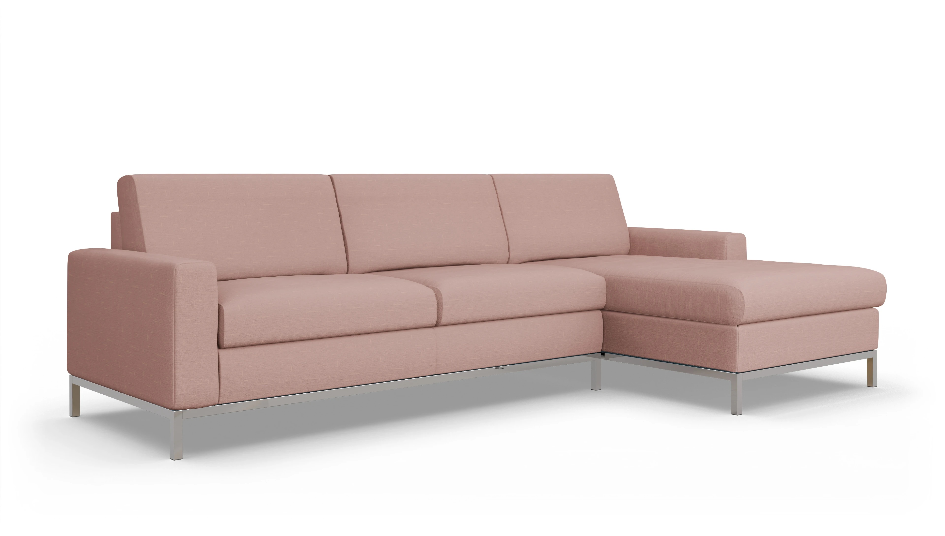 Eck-Schlafsofa Paglia in Stoff Ansicht des Produktes Paglia Sofa mit Rec rechts in Stoff rot