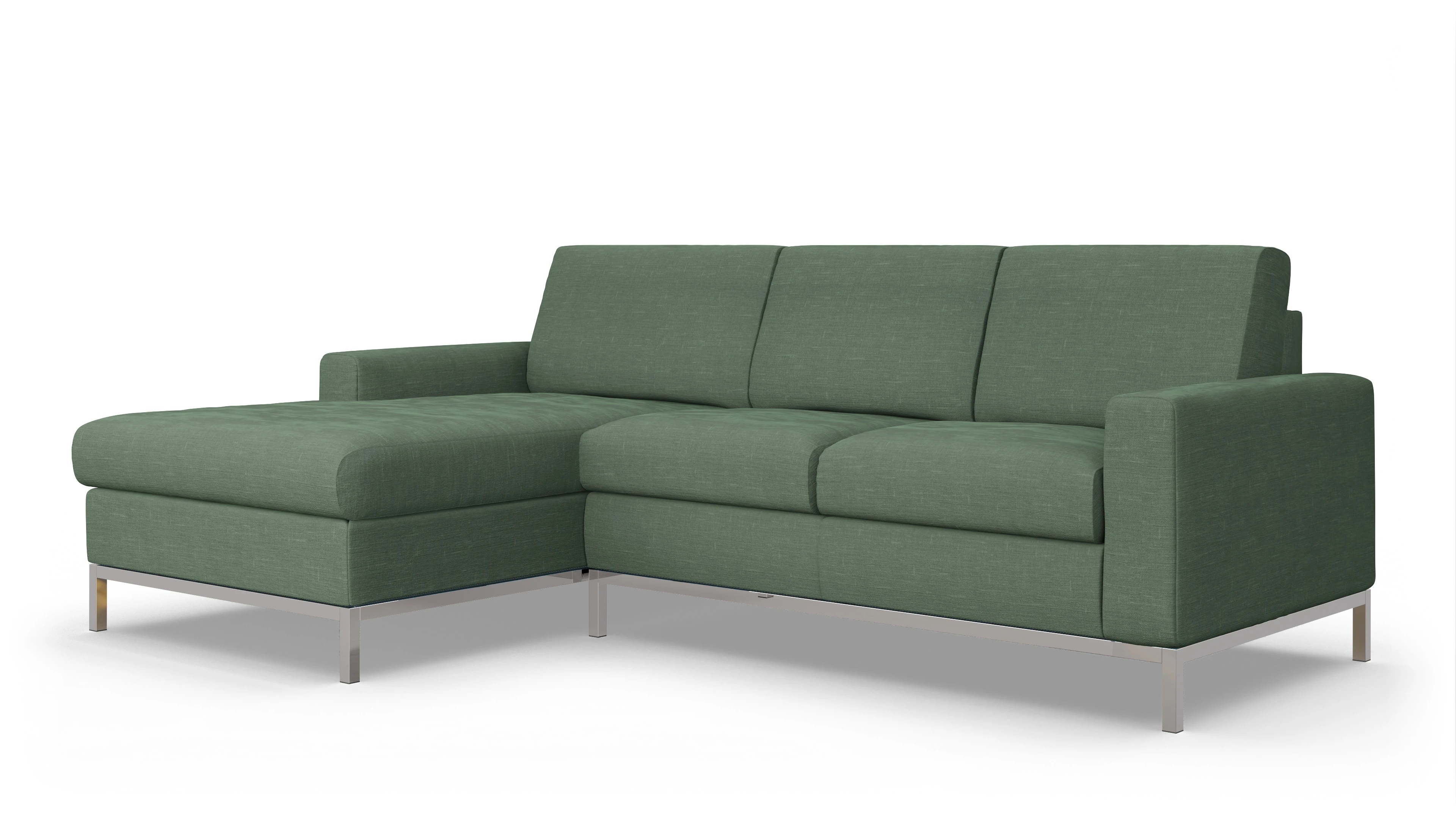Ansicht des Produktes Paglia Sofa mit Rec links in Stoff grün