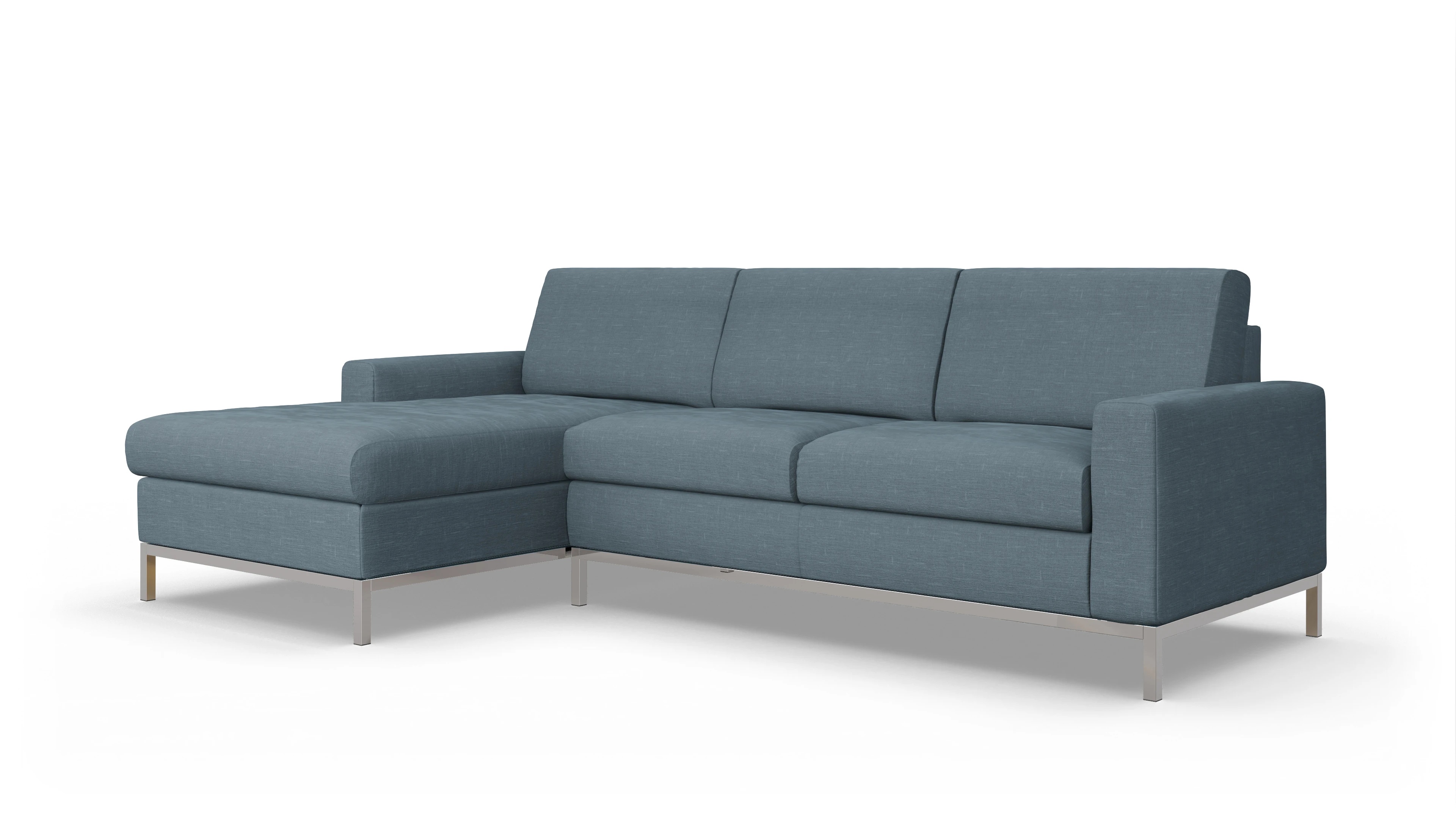 Ansicht des Produktes Paglia Sofa mit Rec links in Stoff blau