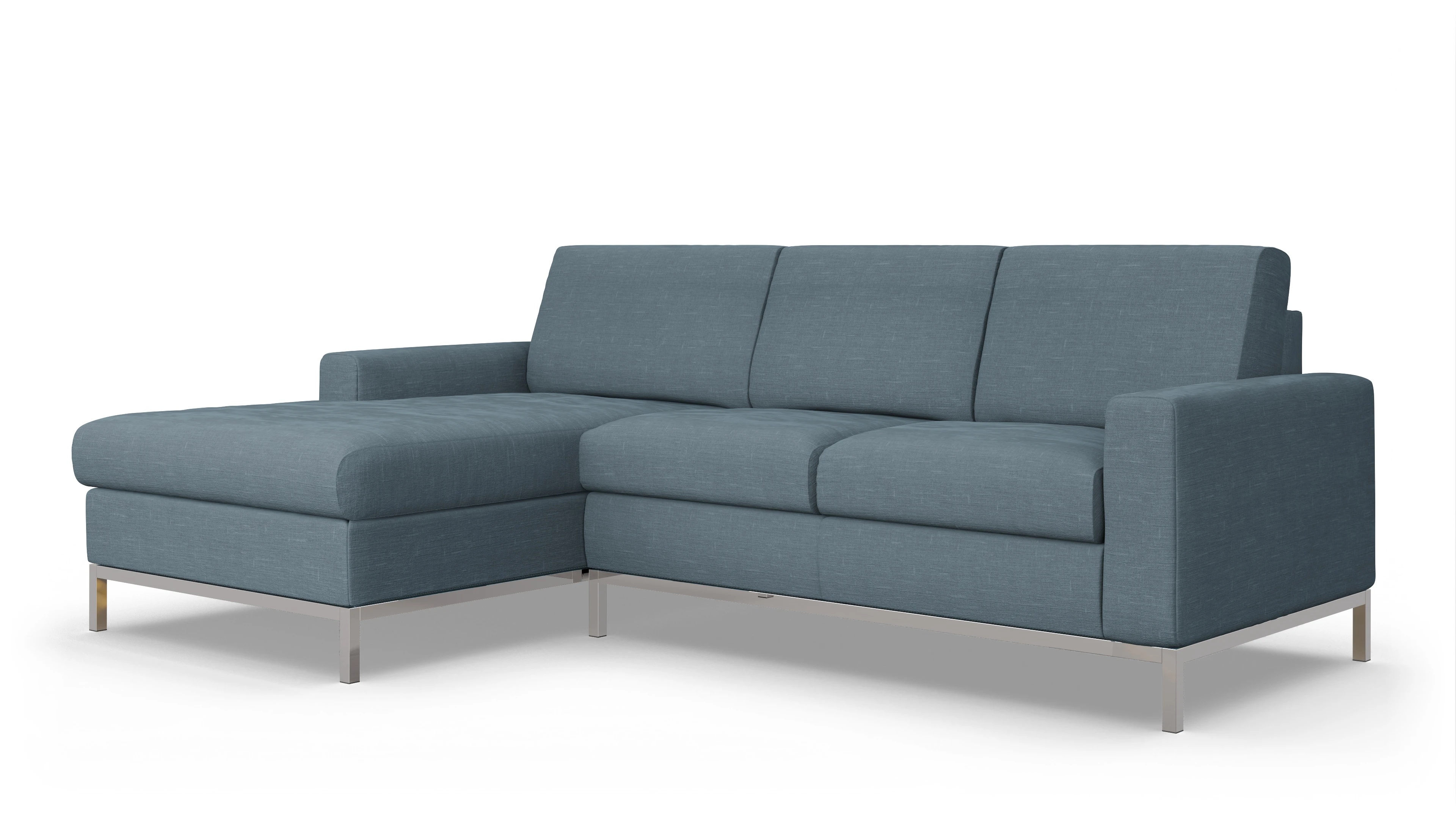 Ansicht des Produktes Paglia Sofa mit Rec links in Stoff blau