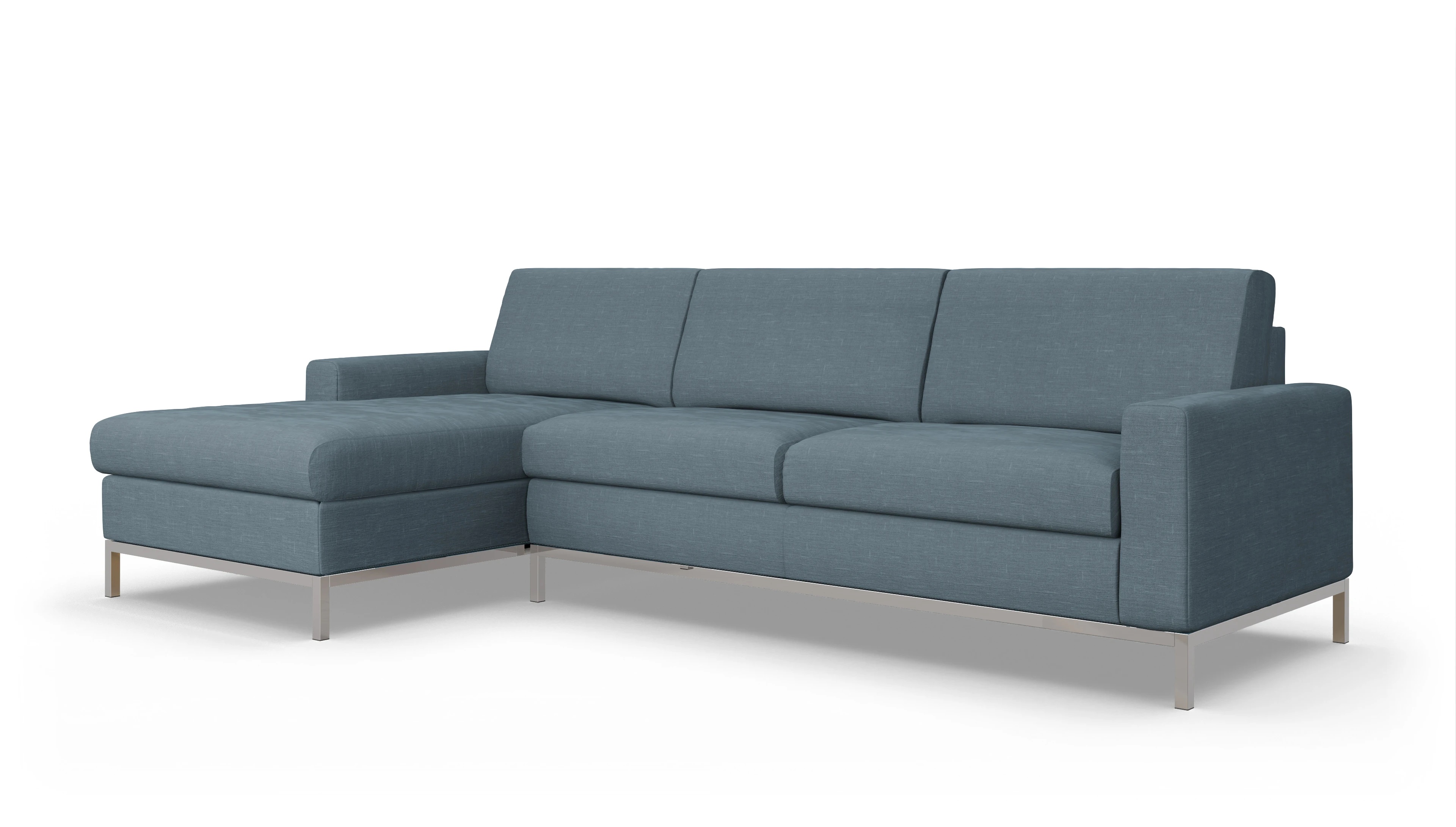 Ansicht des Produktes Paglia Sofa mit Rec links in Stoff blau
