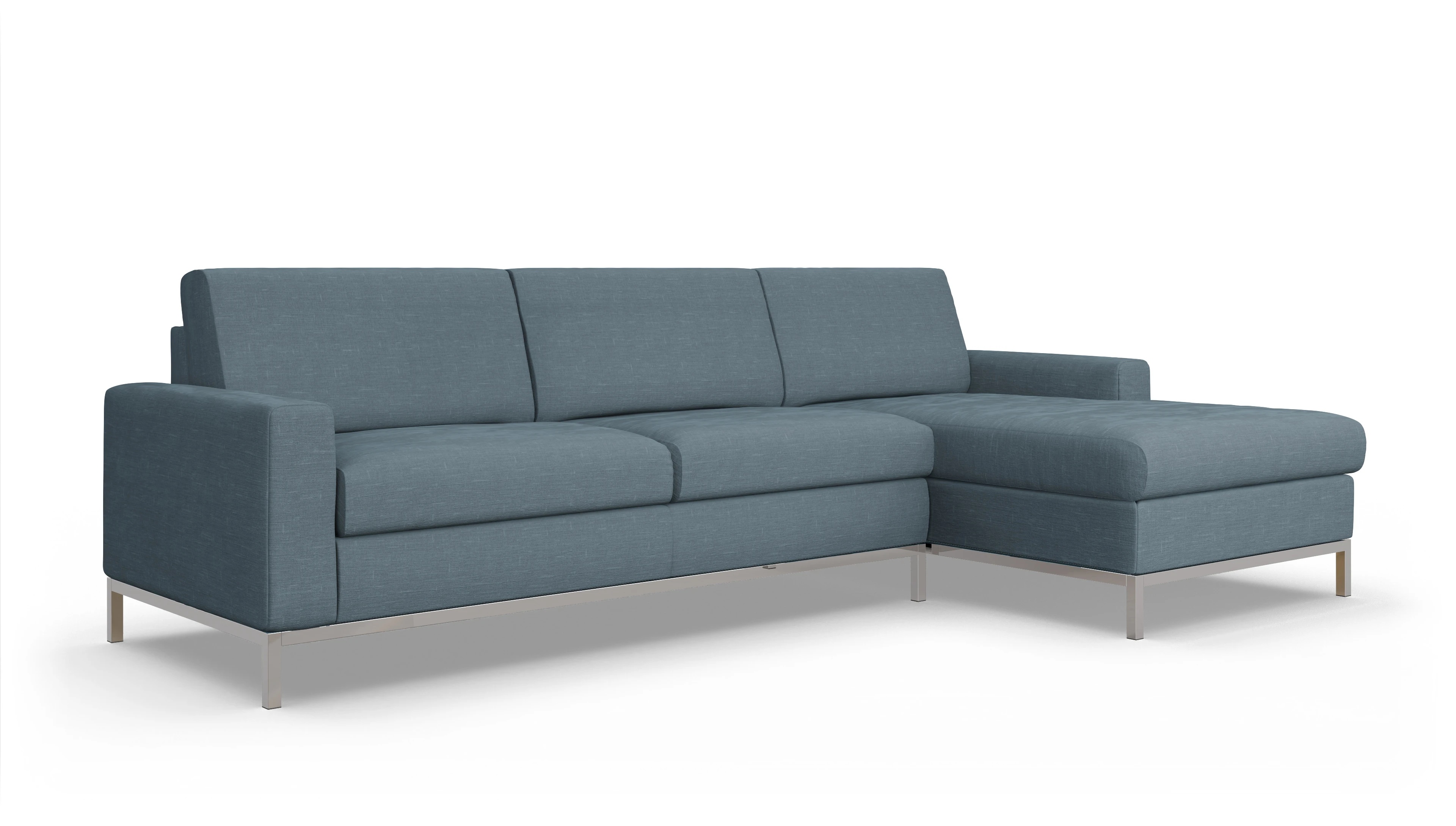 Ansicht des Produktes Paglia Sofa mit Rec rechts in Stoff blau