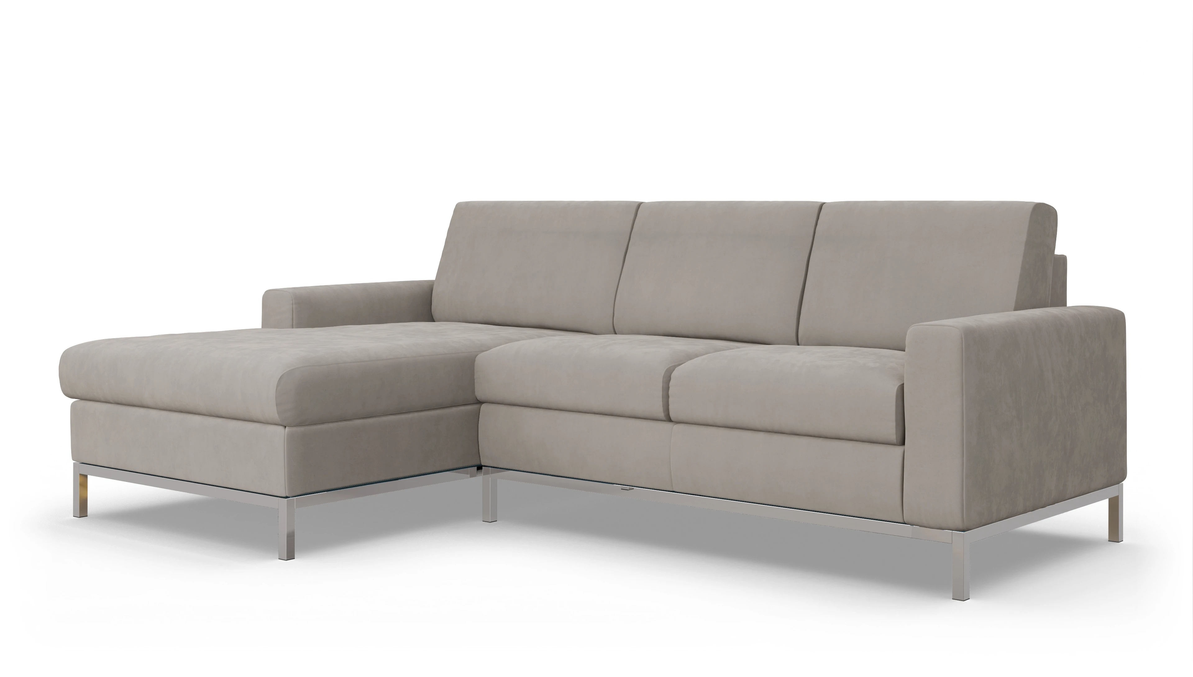 Ansicht des Produktes Paglia Sofa mit Rec links in Samt braun