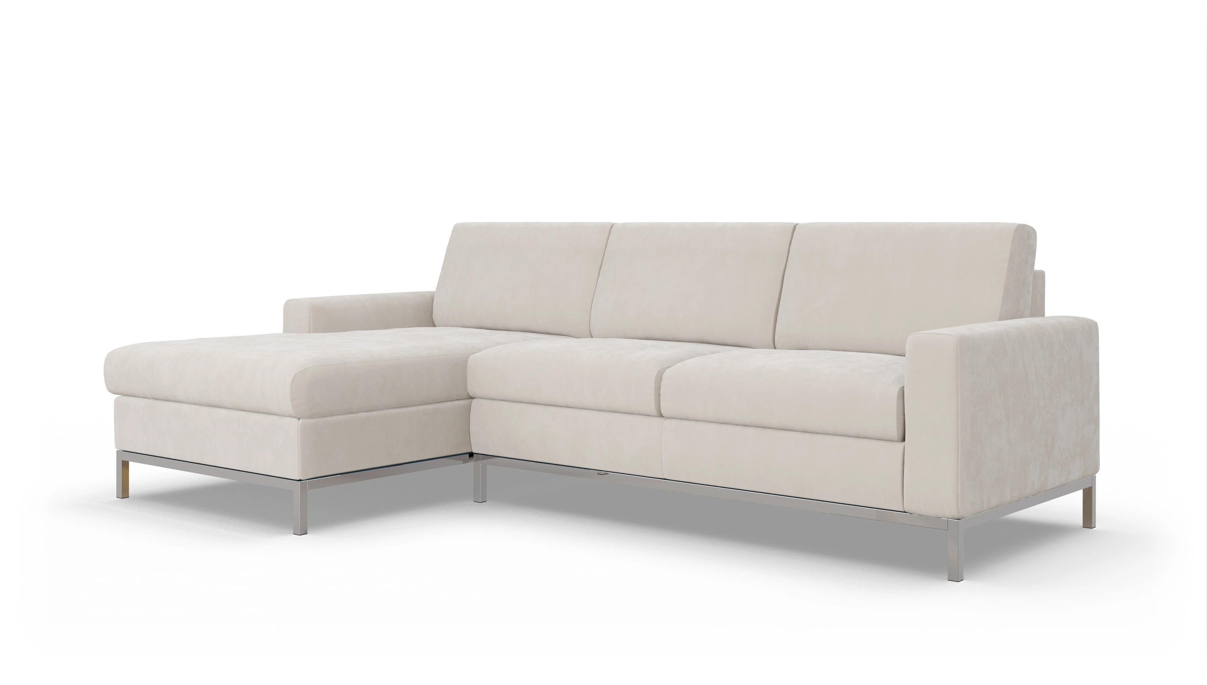 Ansicht des Produktes Paglia Sofa mit Rec links in Samt weiß
