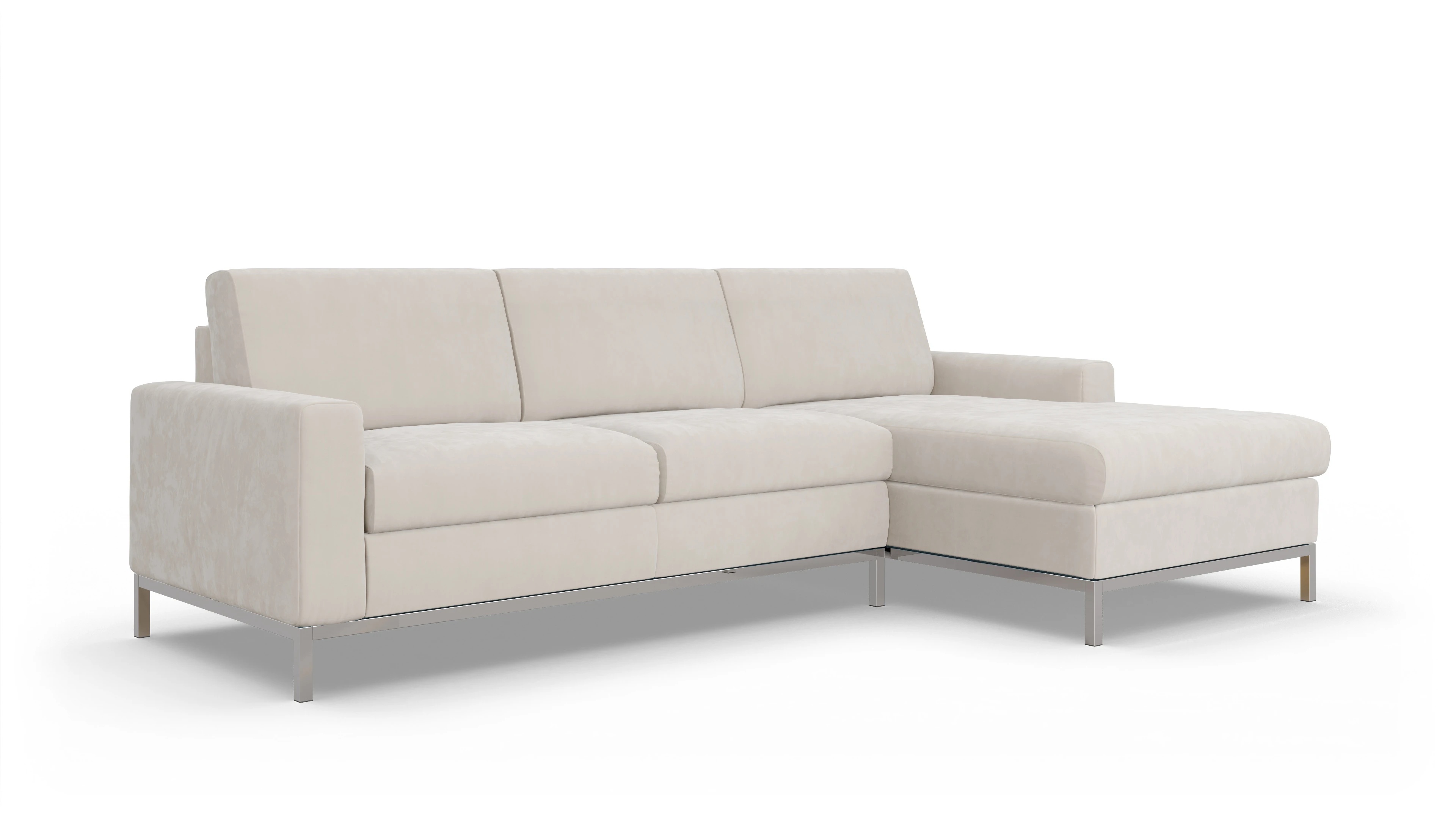 Ansicht des Produktes Paglia Sofa mit Rec rechts in Samt weiß