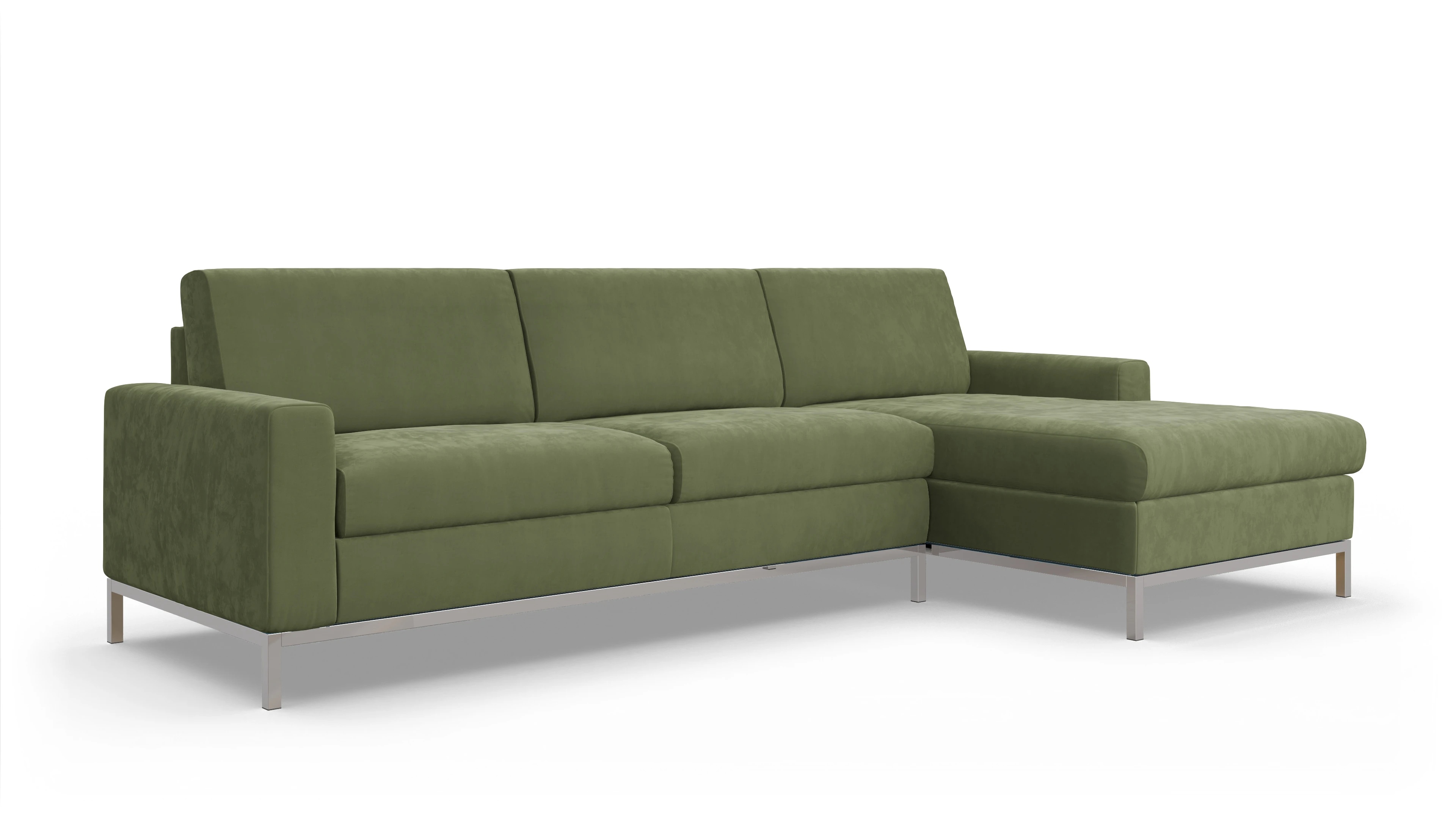 Ansicht des Produktes Paglia Sofa mit Rec rechts in Samt grün