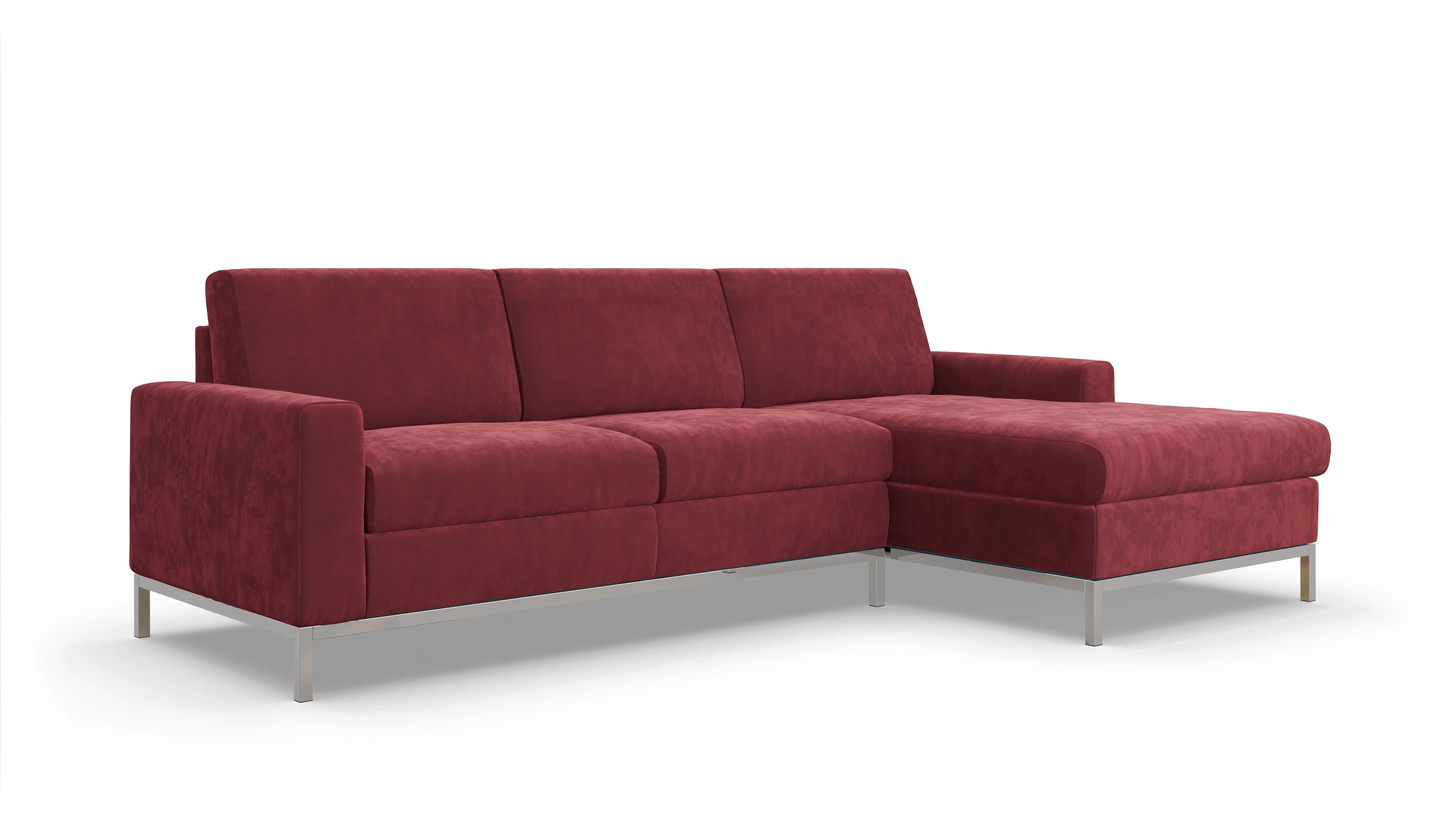 Ansicht des Produktes Paglia Sofa mit Rec rechts in Samt rot