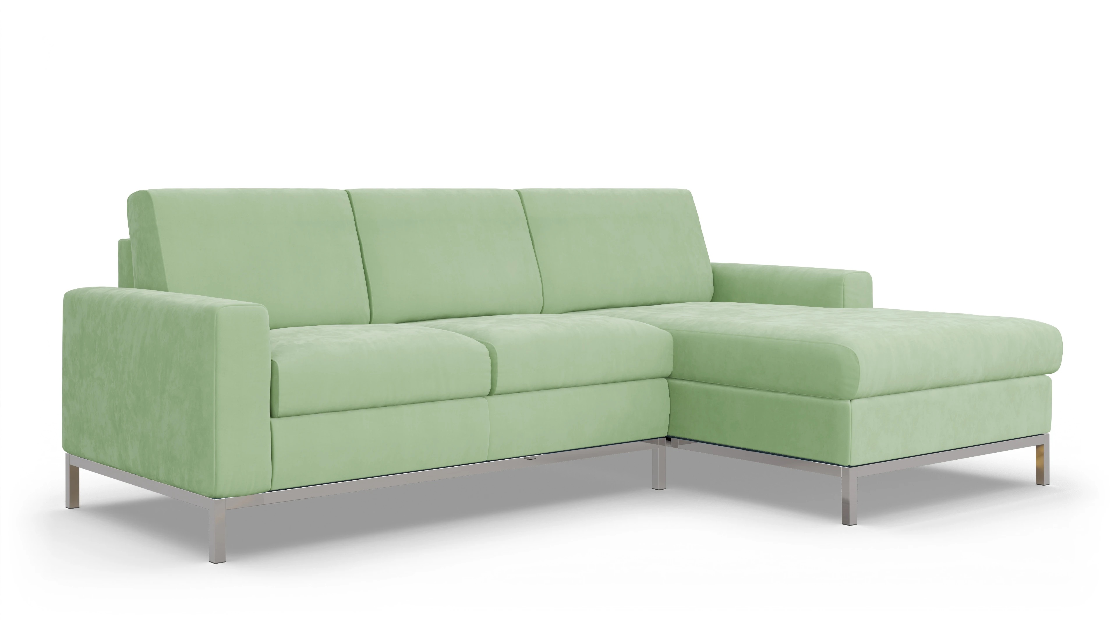 Ansicht des Produktes Paglia Sofa mit Rec rechts in Samt grün