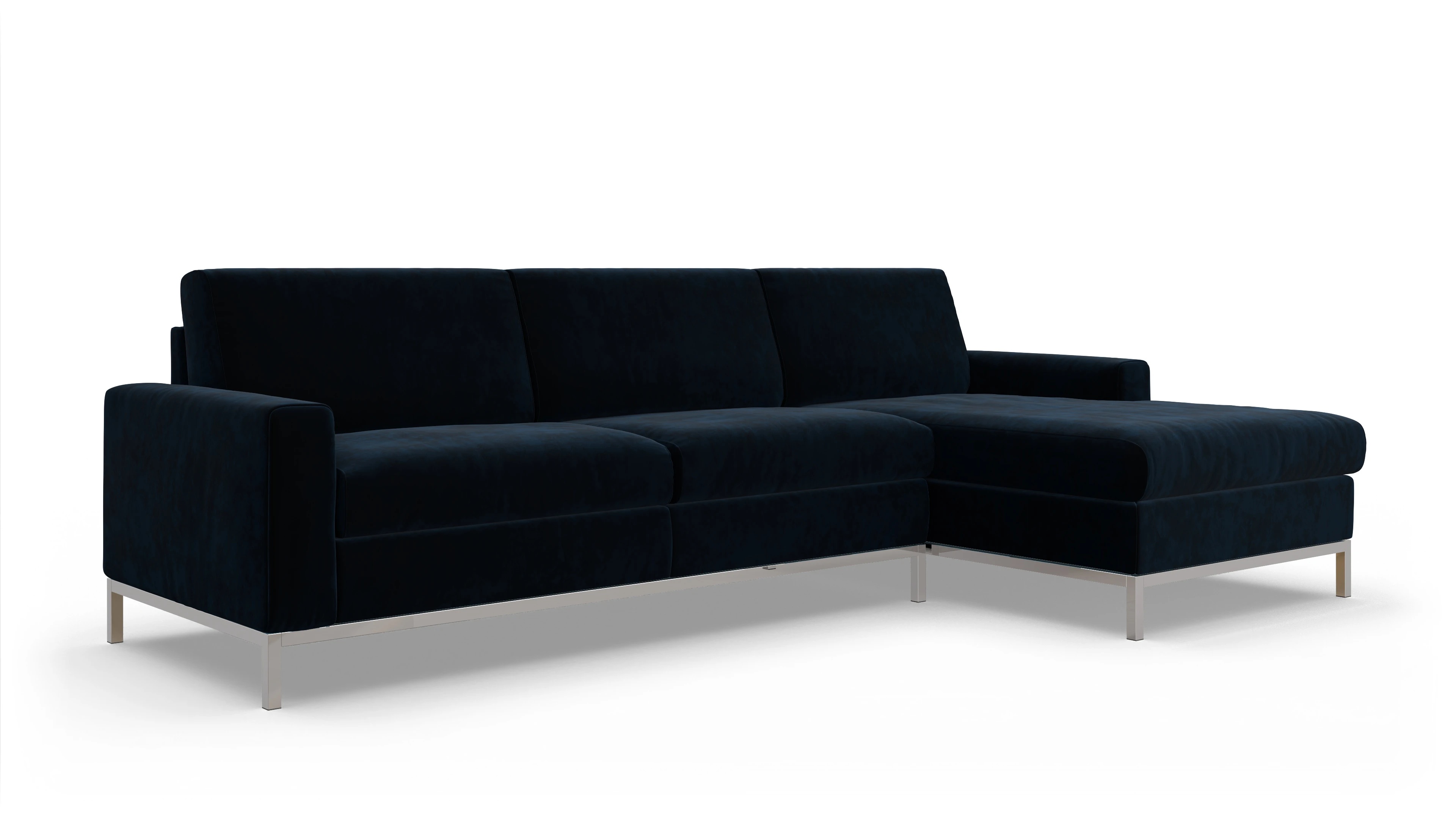 Ansicht des Produktes Paglia Sofa mit Rec rechts in Samt blau