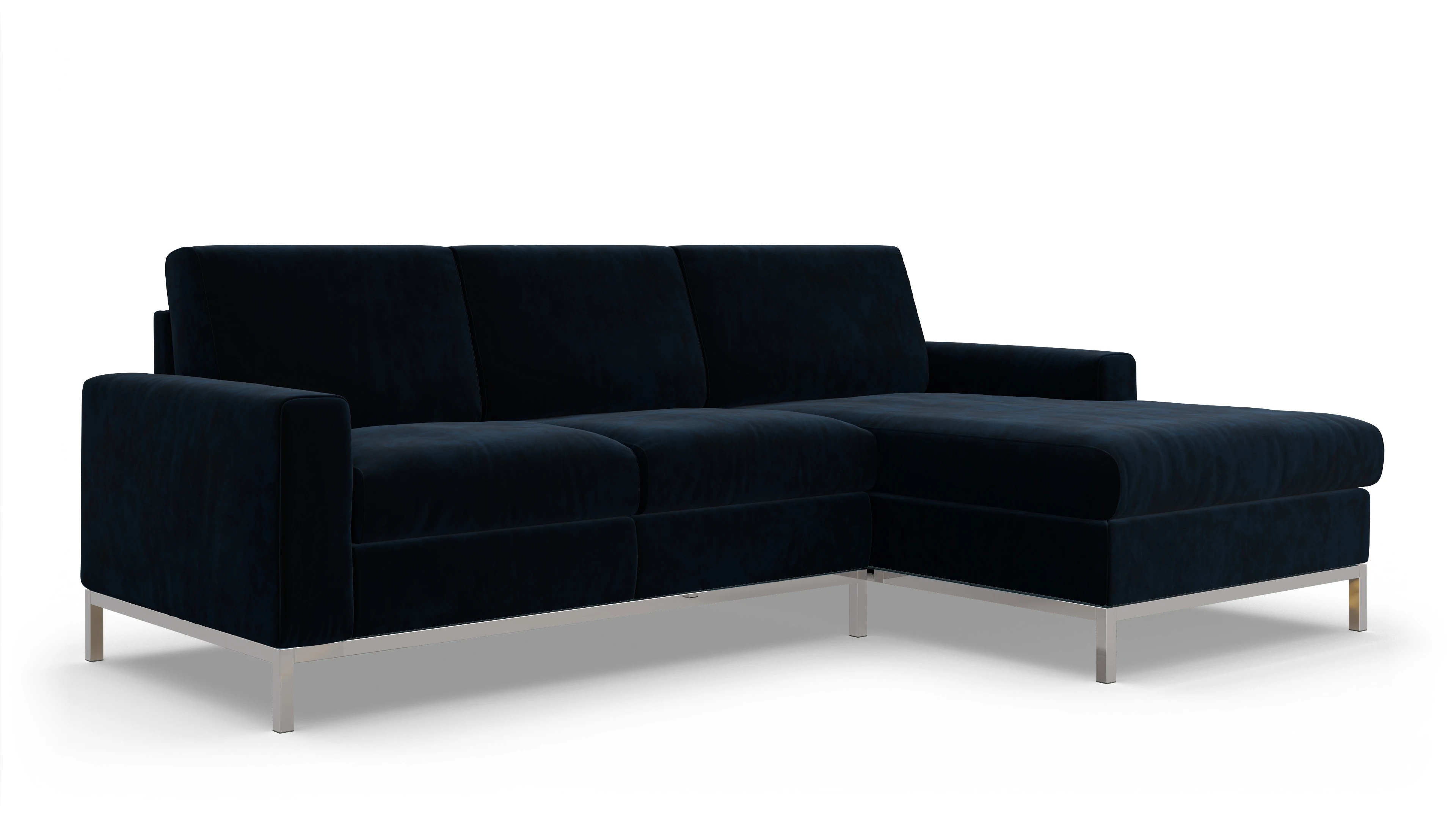 Ansicht des Produktes Paglia Sofa mit Rec rechts in Samt blau