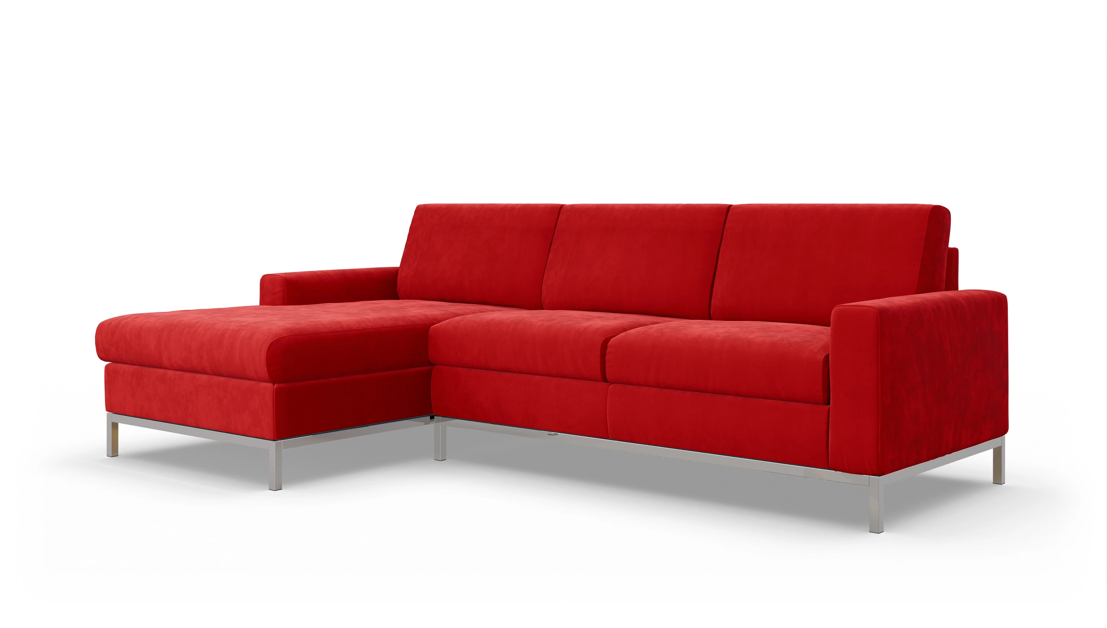Ansicht des Produktes Paglia Sofa mit Rec links in Samt rot