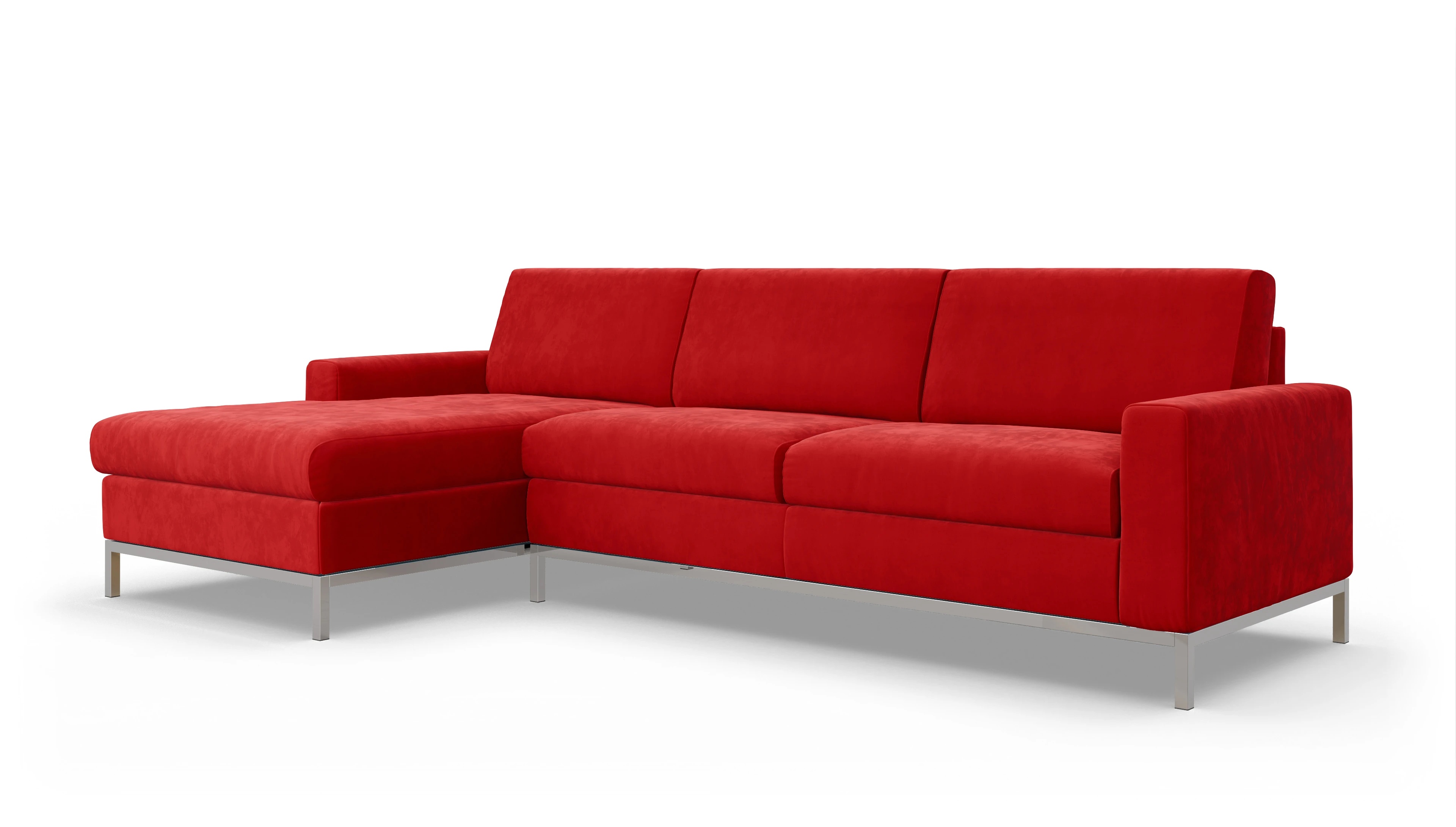Ansicht des Produktes Paglia Sofa mit Rec links in Samt rot