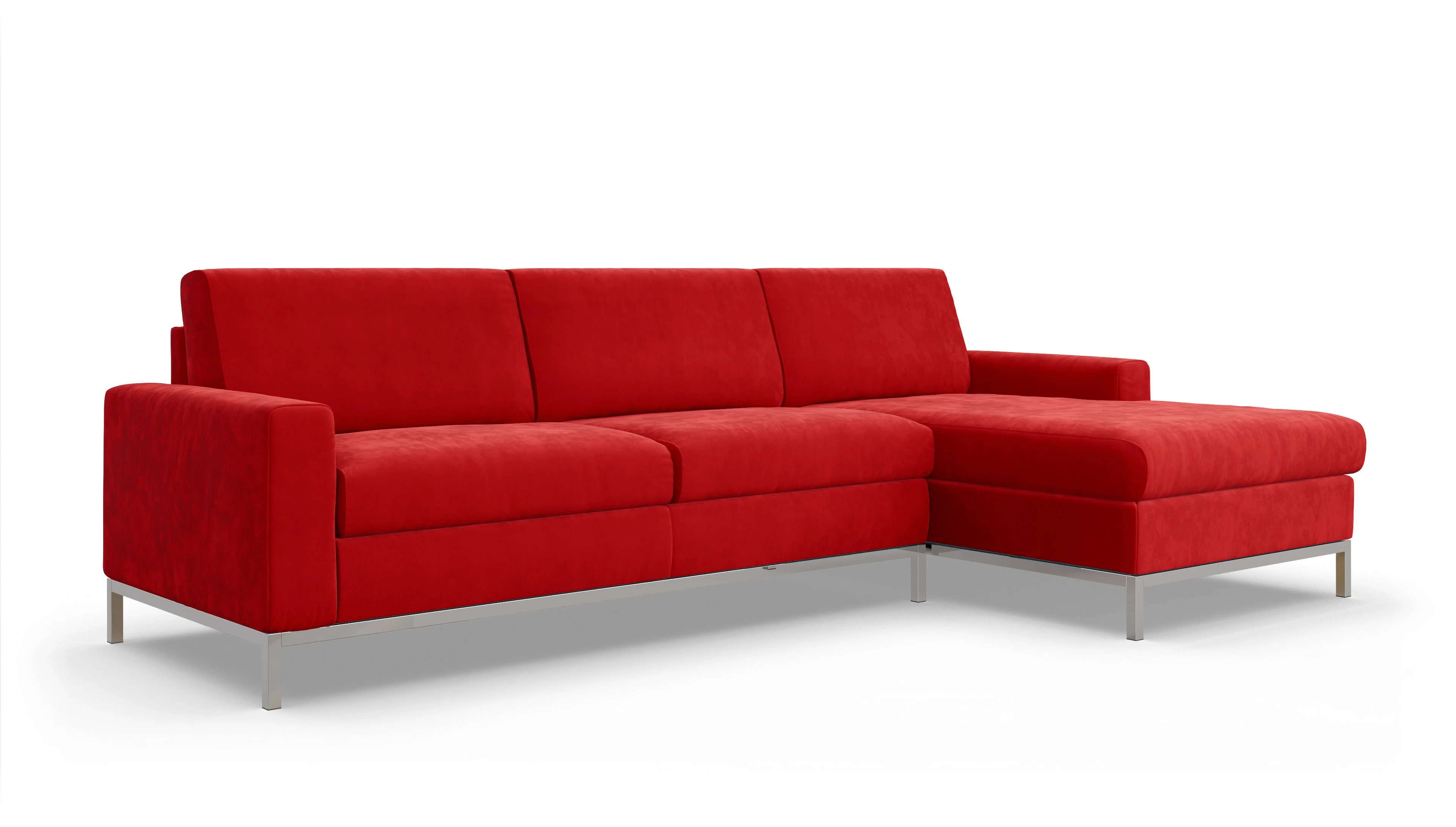 Ansicht des Produktes Paglia Sofa mit Rec rechts in Samt rot