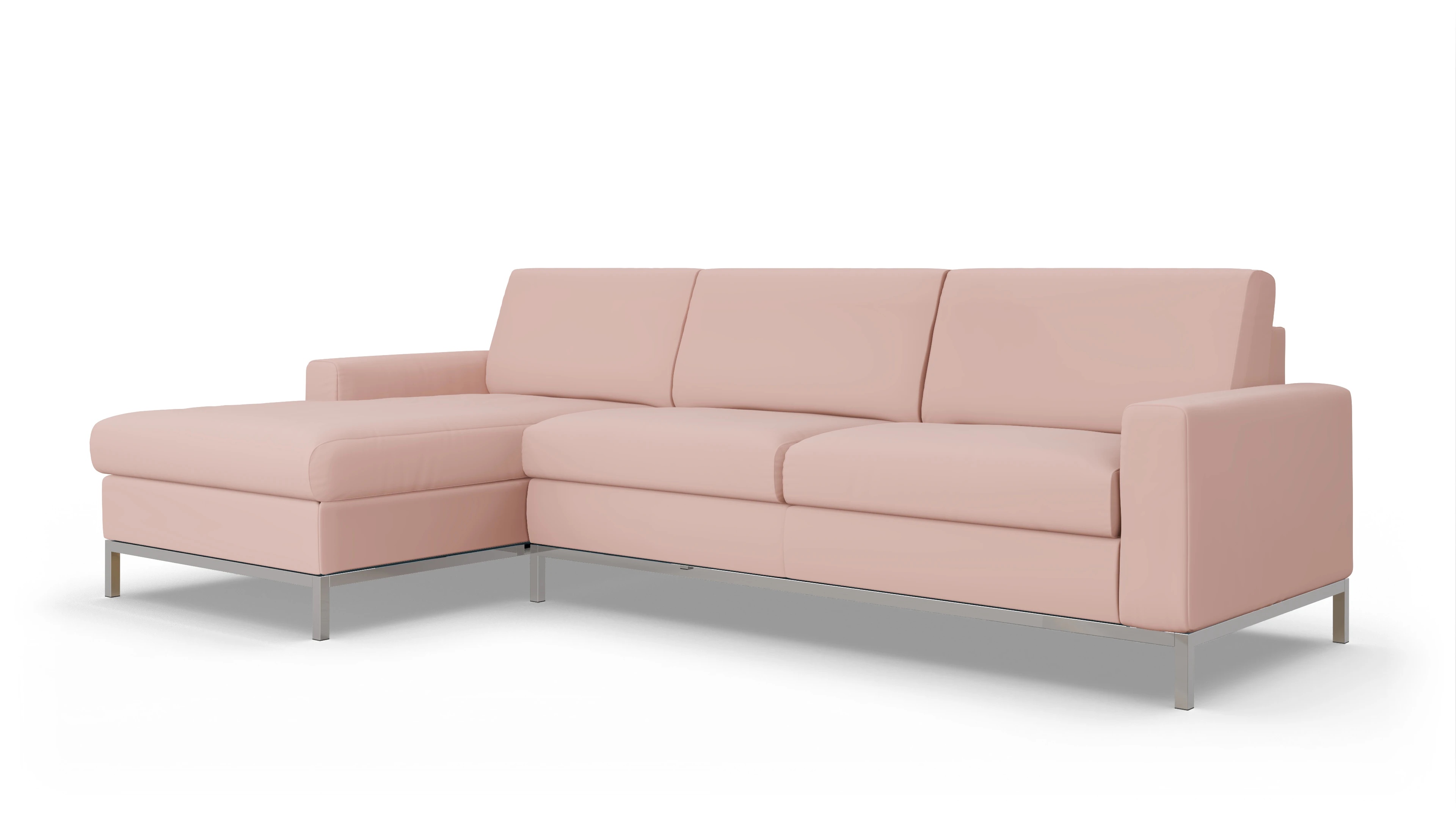 Eck-Schlafsofa Paglia in Stoff Ansicht des Produktes Paglia Sofa mit Rec links in Samt rot