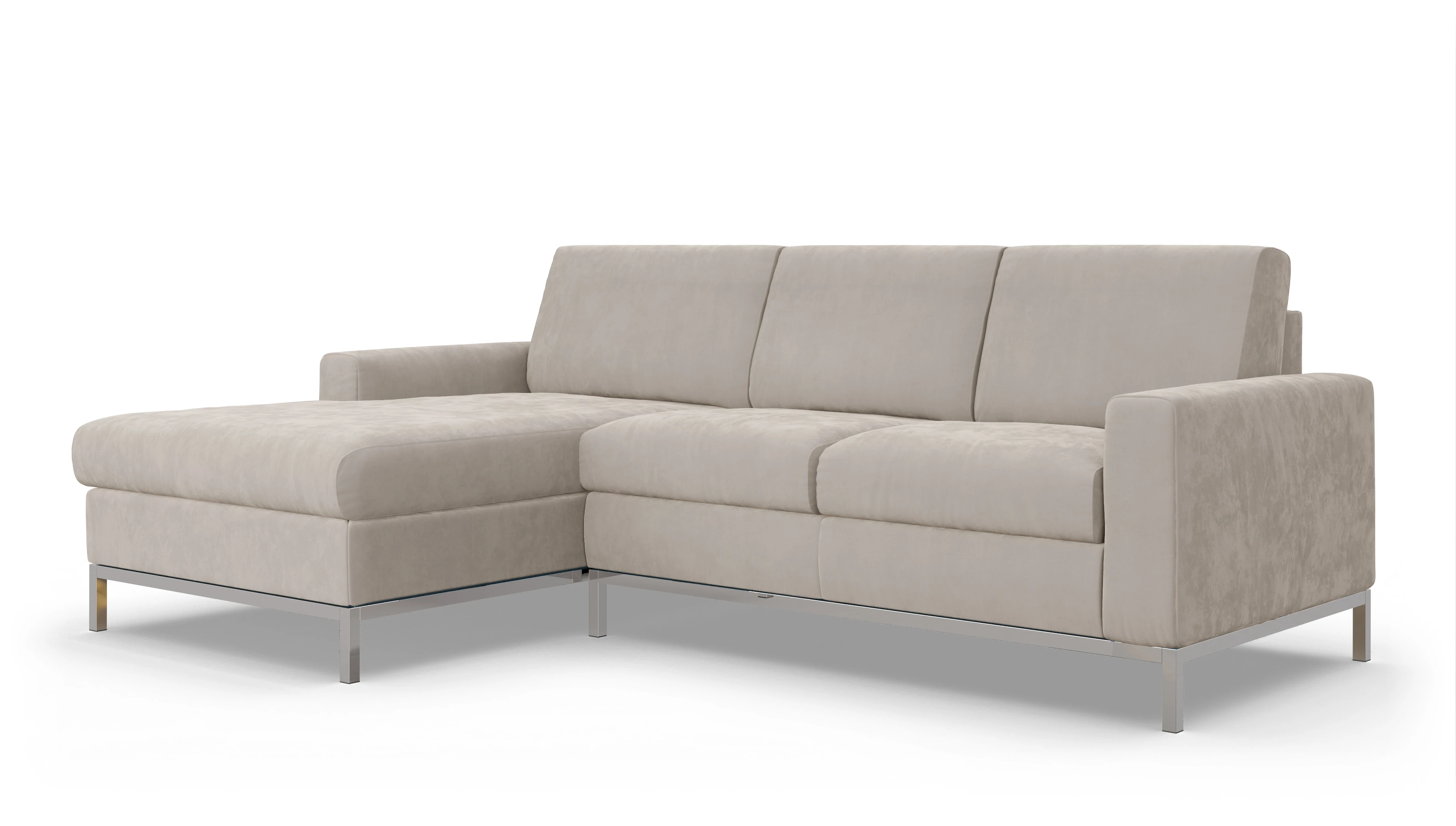 Ansicht des Produktes Paglia Sofa mit Rec links in Samt grau