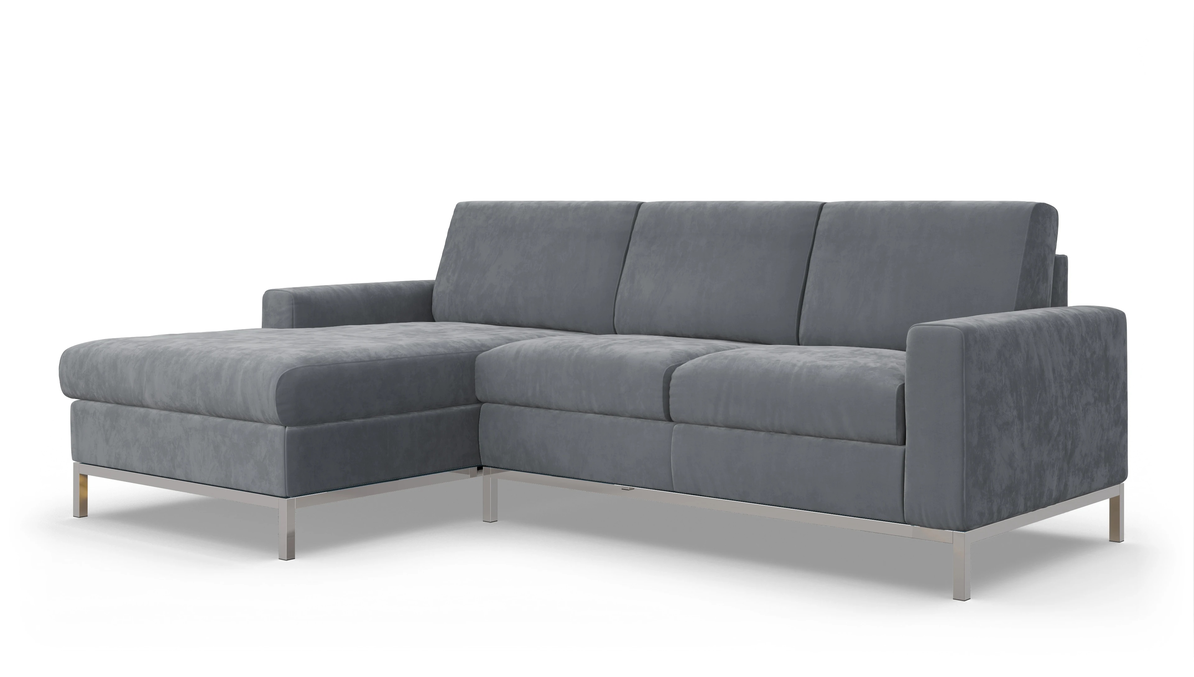 Ansicht des Produktes Paglia Sofa mit Rec links in Samt grau