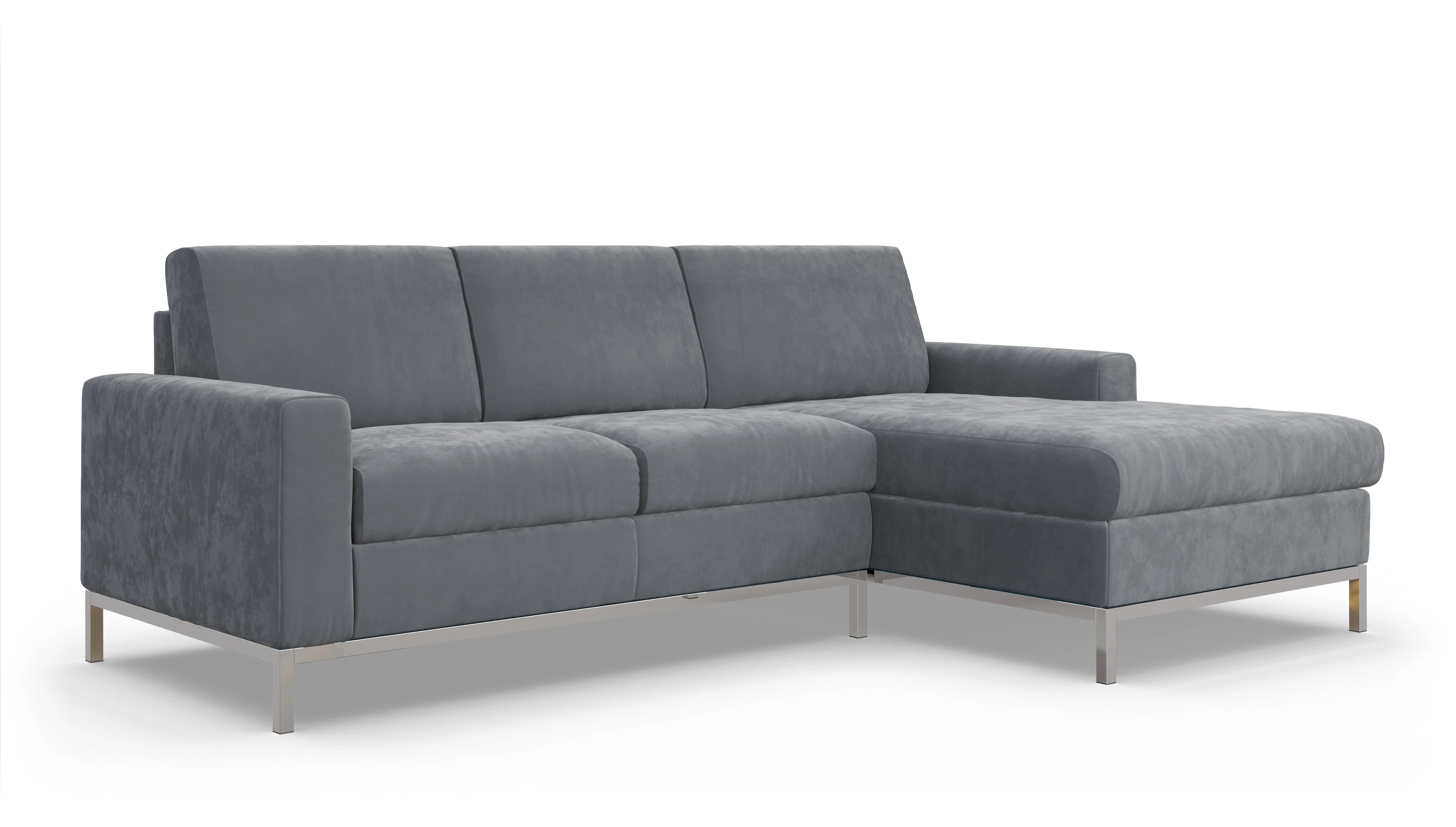 Ansicht des Produktes Paglia Sofa mit Rec rechts in Samt grau