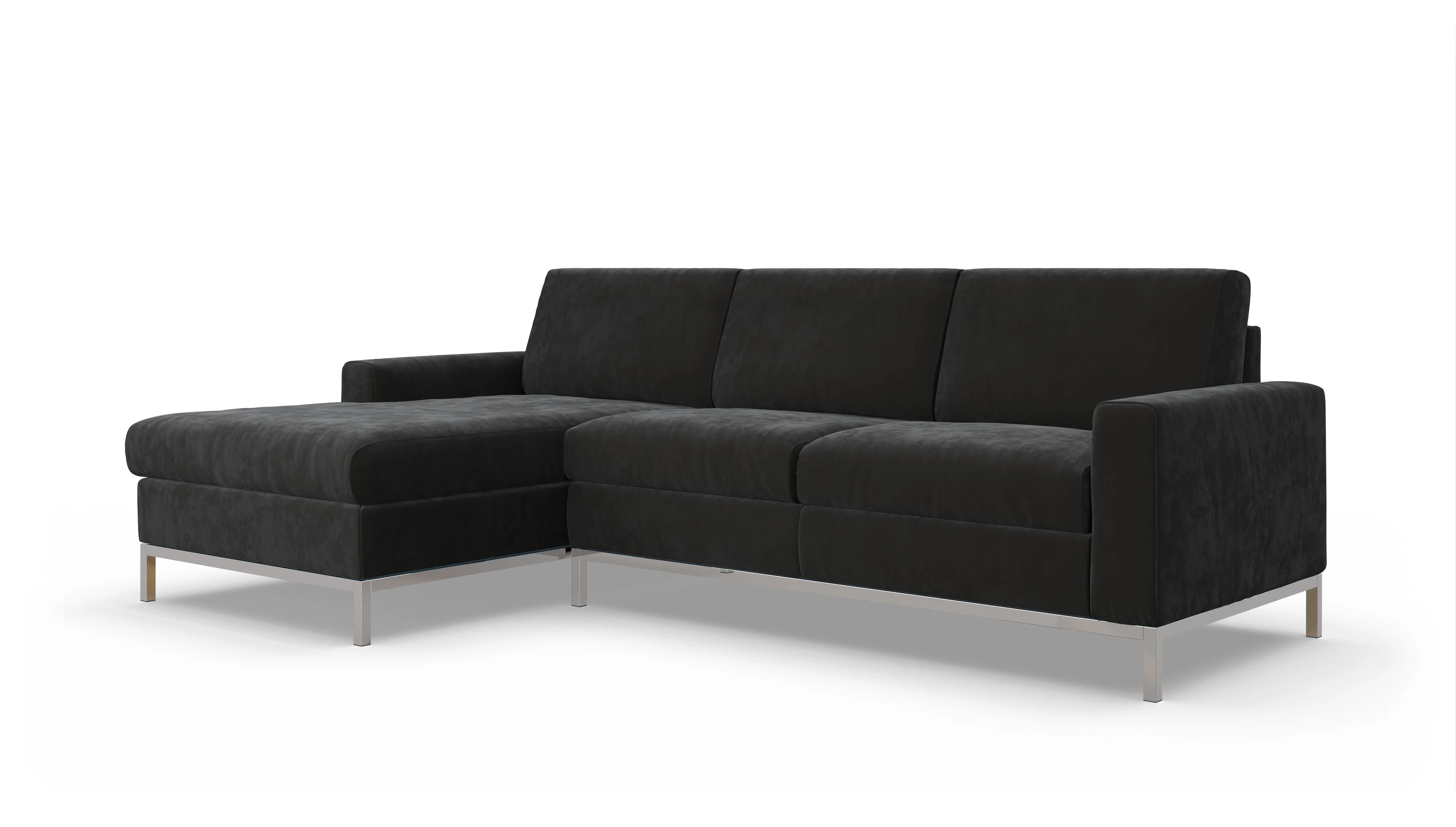 Ansicht des Produktes Paglia Sofa mit Rec links in Samt grau