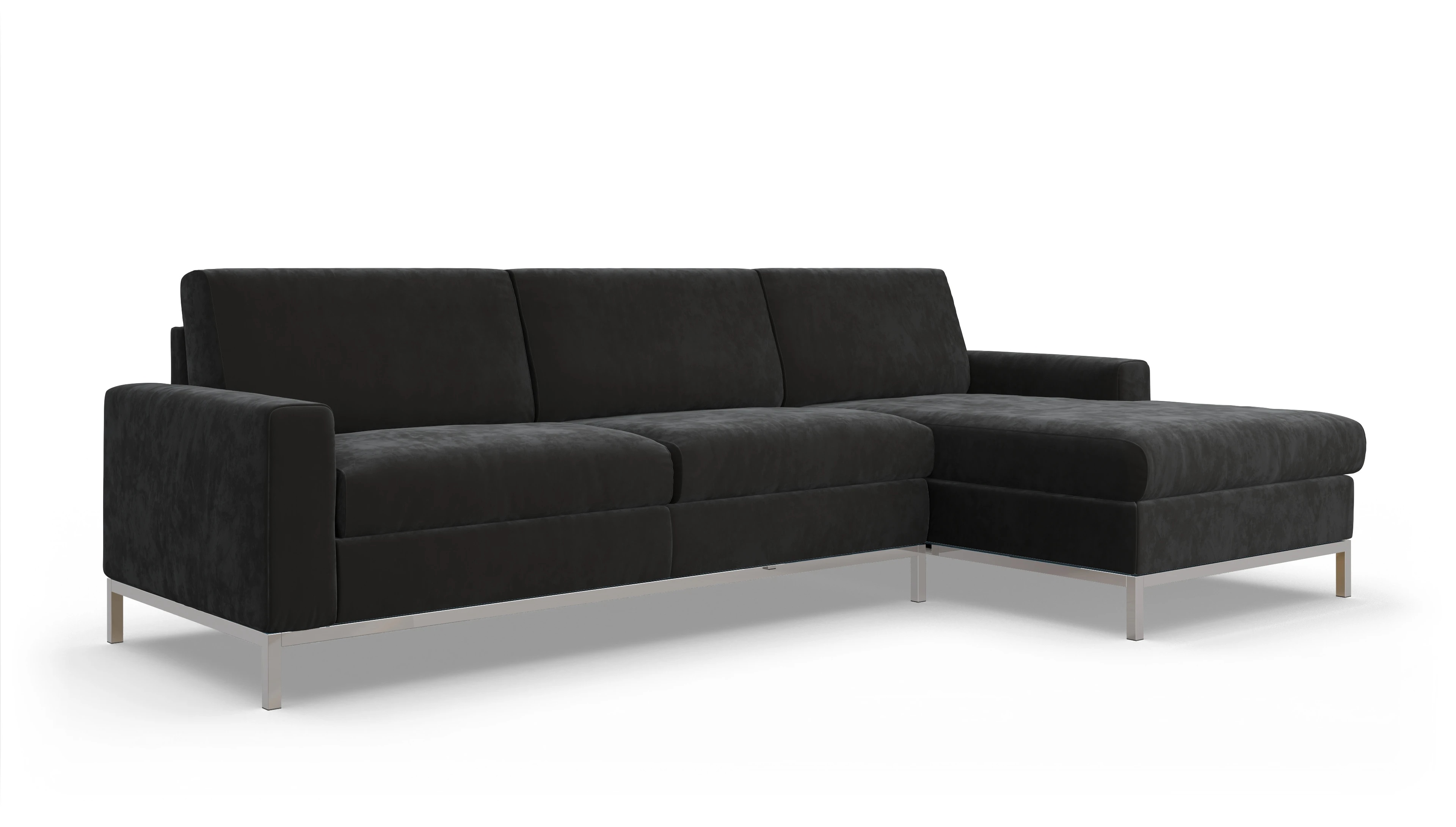 Ansicht des Produktes Paglia Sofa mit Rec rechts in Samt grau