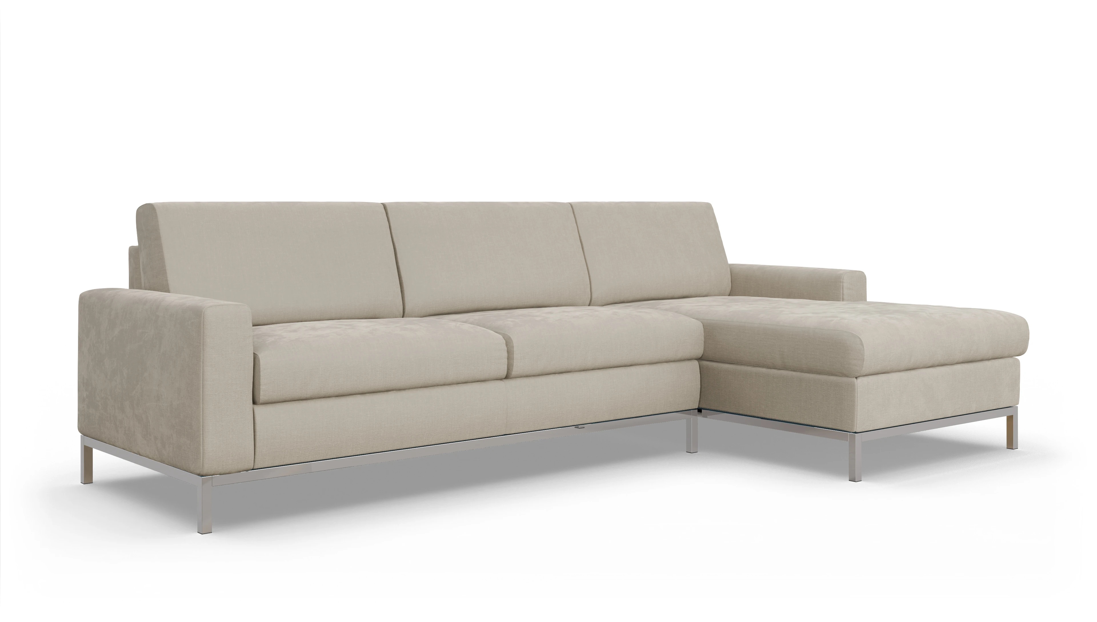 Eck-Schlafsofa Paglia in Stoff Ansicht des Produktes Paglia Sofa mit Rec rechts in Stoff beige