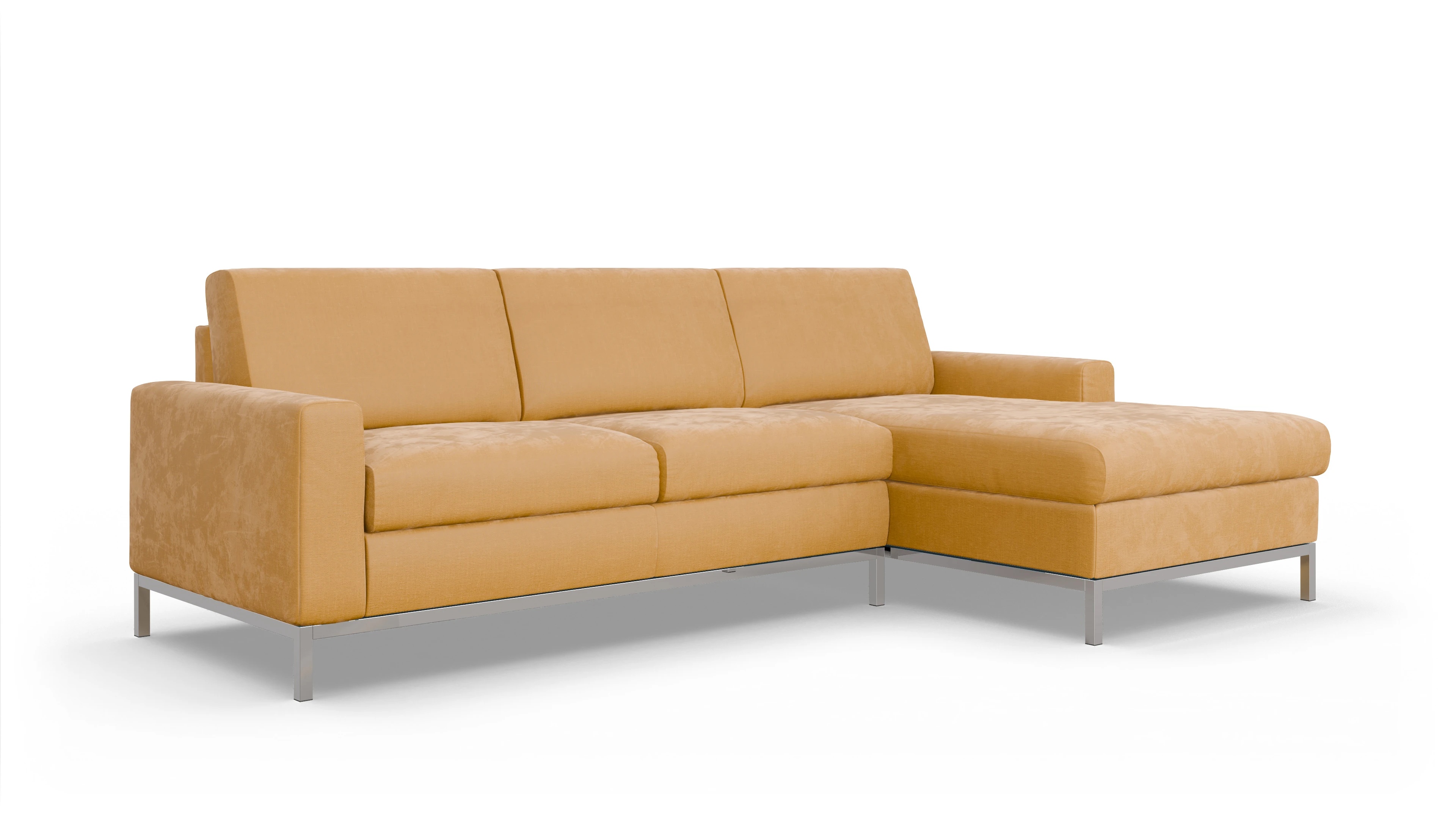 Ansicht des Produktes Paglia Sofa mit Rec rechts in Stoff gelb
