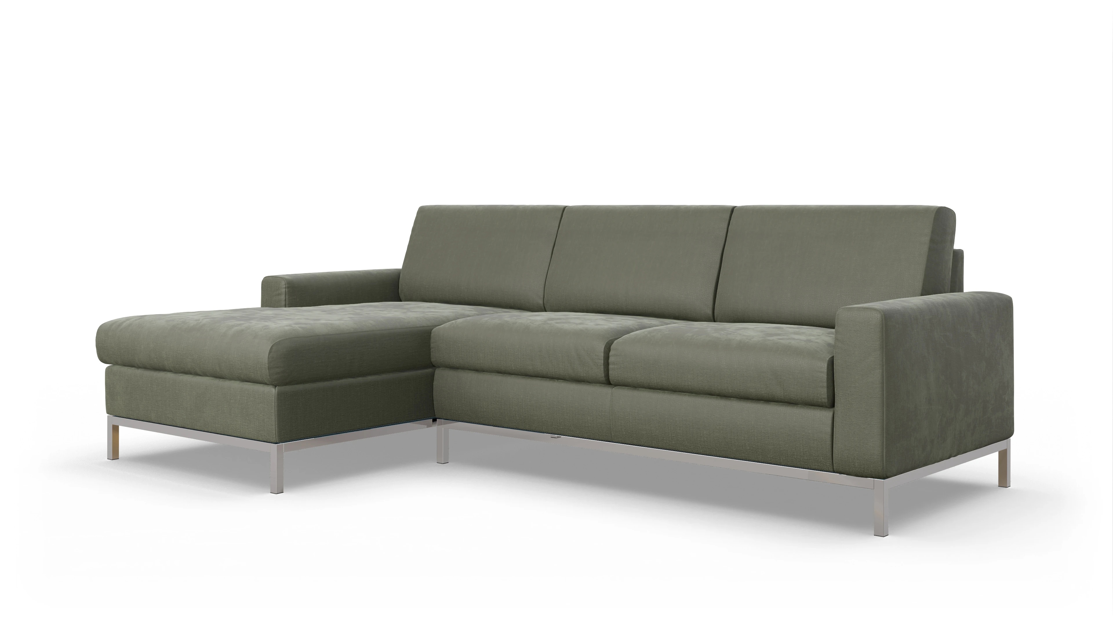 Ansicht des Produktes Paglia Sofa mit Rec links in Stoff grün